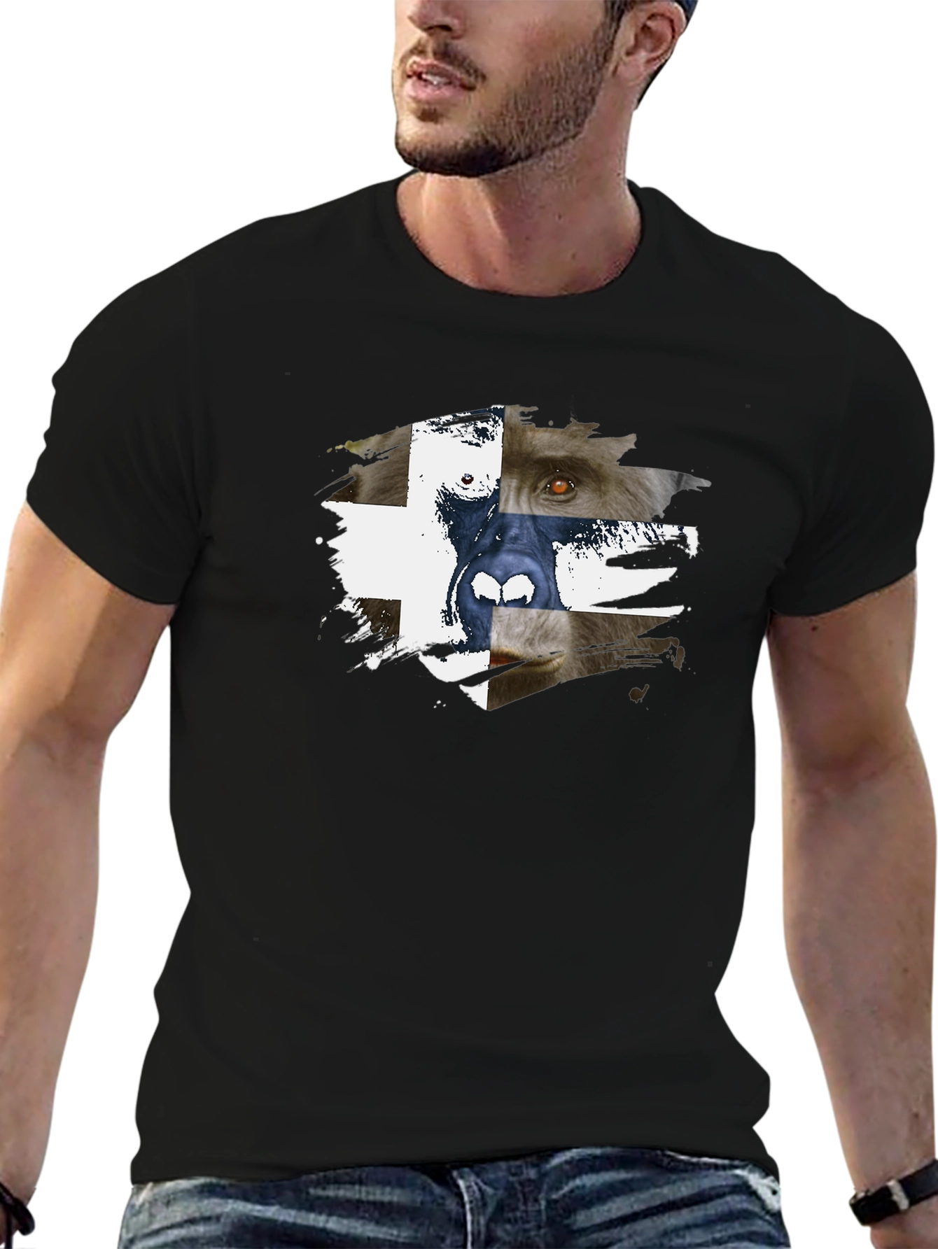 Abstract Animal Graphic Print T-Shirt