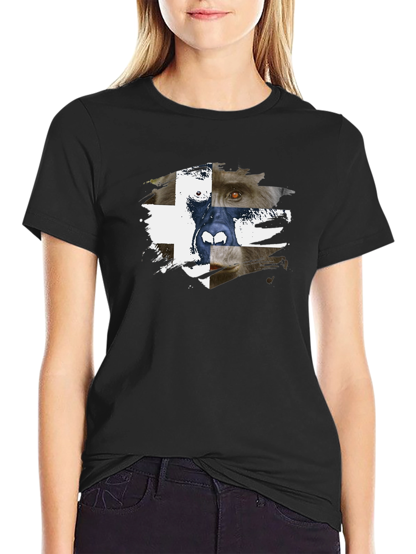 Abstract Animal Graphic Print T-Shirt