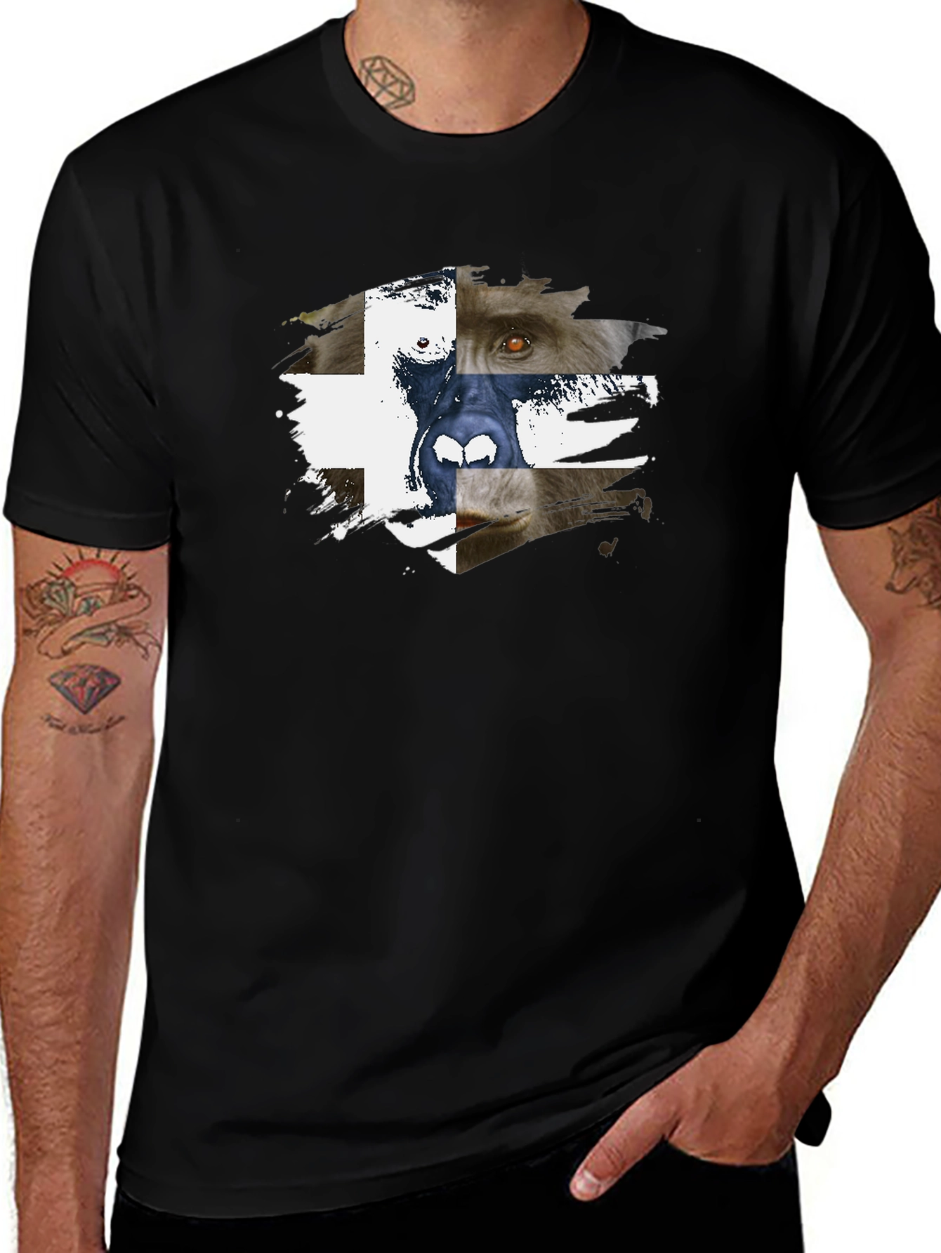Abstract Animal Graphic Print T-Shirt