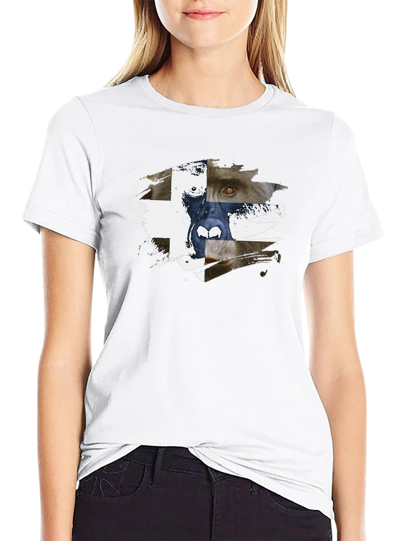 Abstract Animal Graphic Print T-Shirt