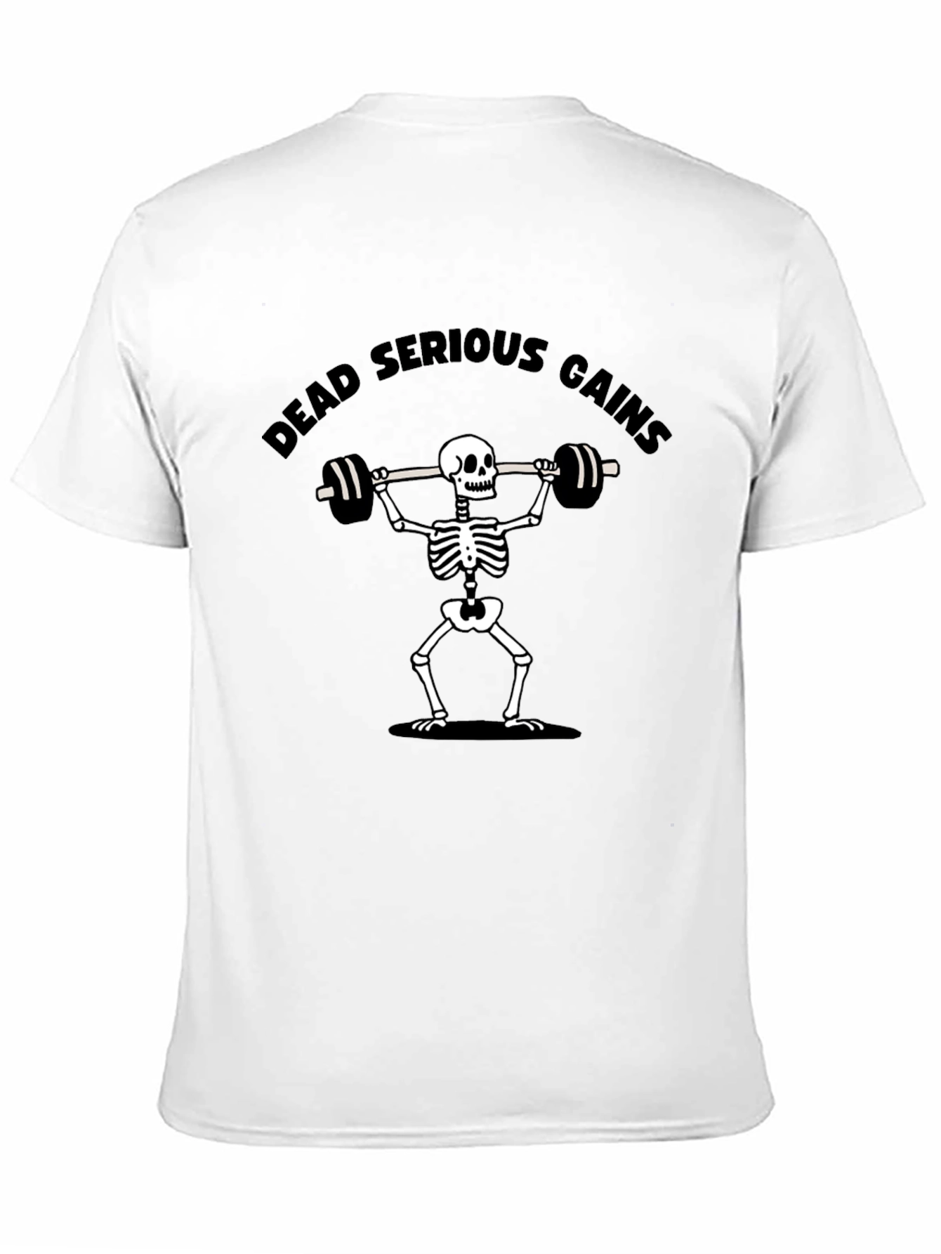Dead Serious Gains Skeleton Lifting T-Shirt