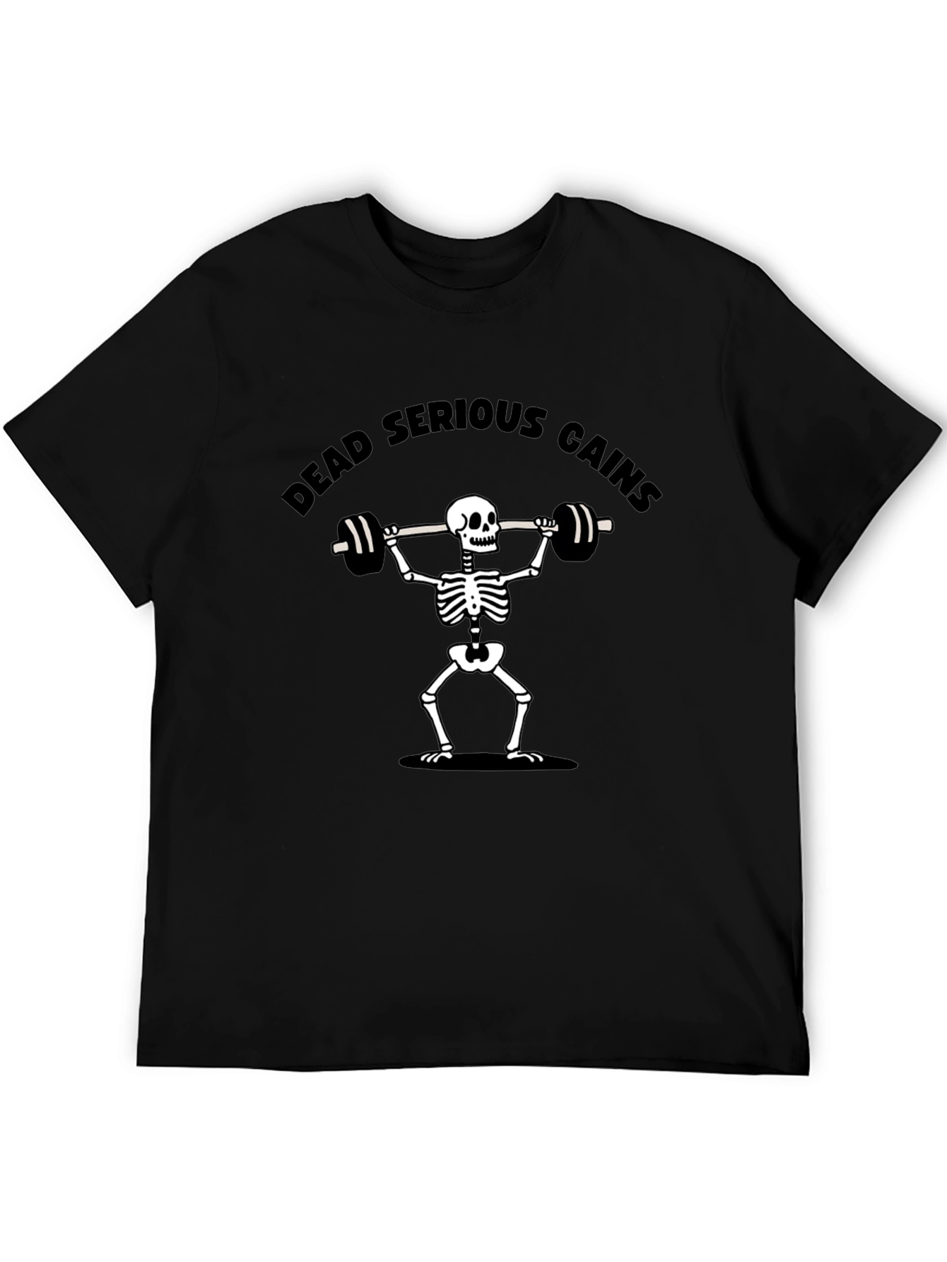 Dead Serious Gains Skeleton Lifting T-Shirt