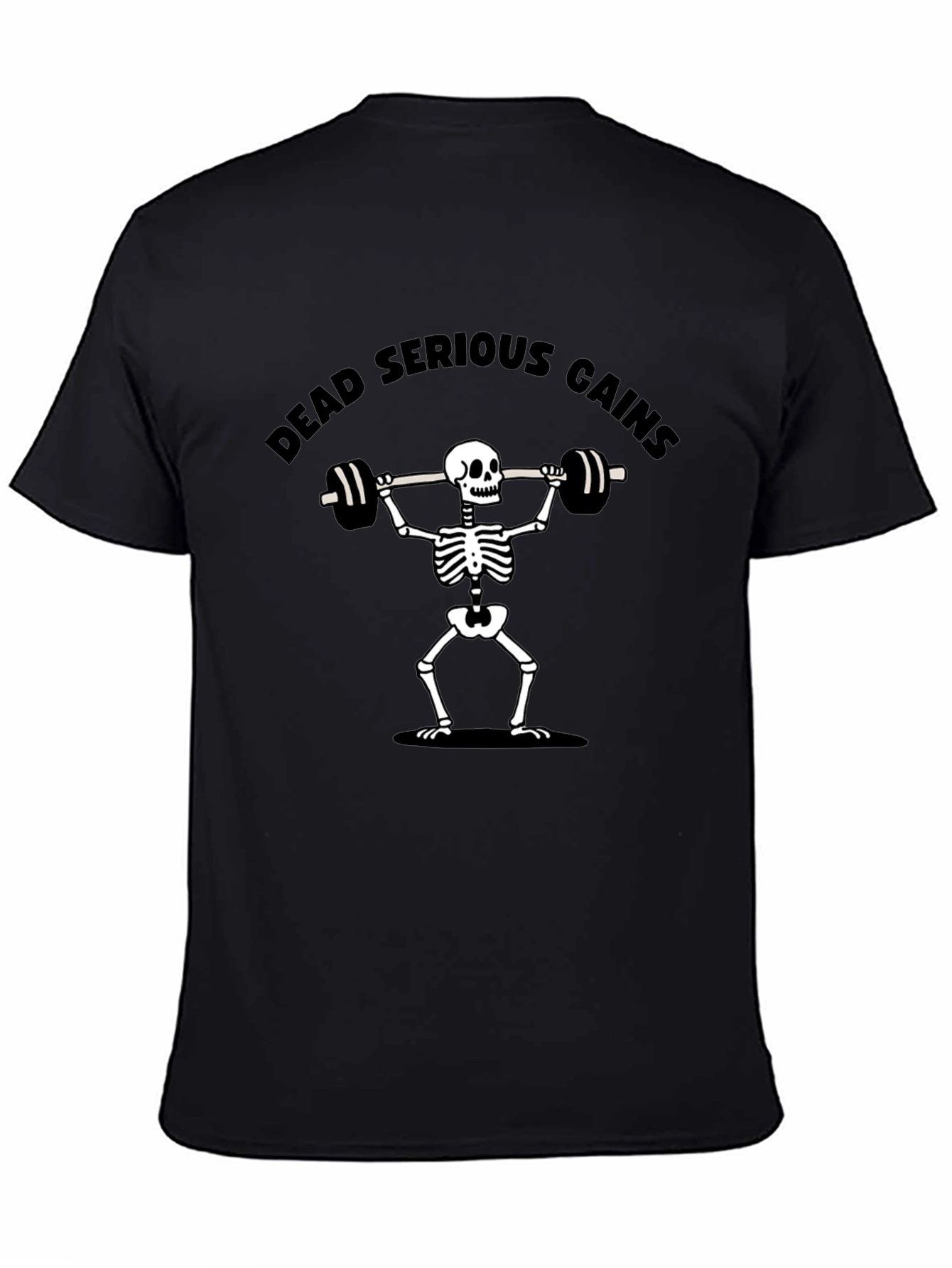 Dead Serious Gains Skeleton Lifting T-Shirt
