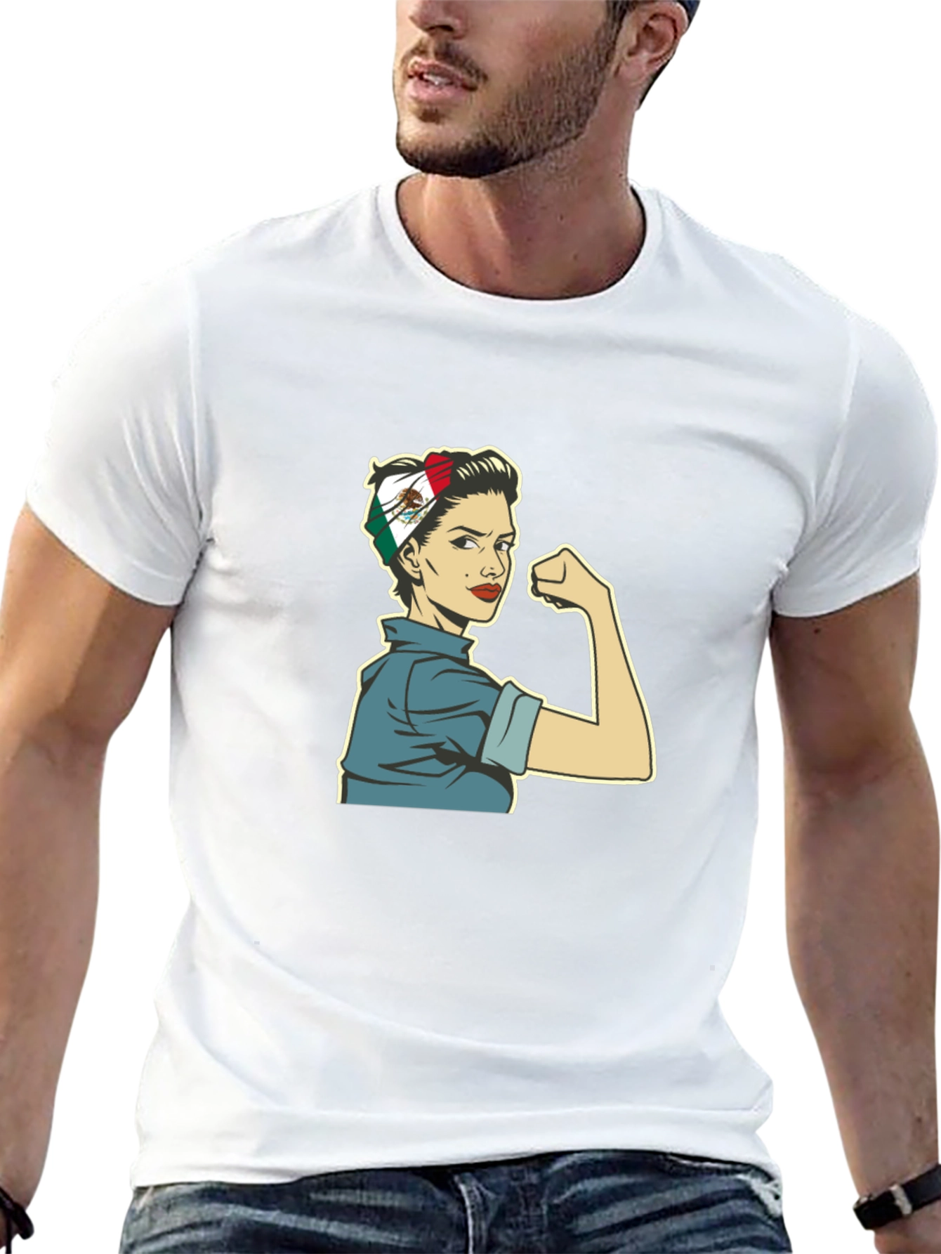Rosie the Riveter Mexico Flag Women Empowerment T-Shirt