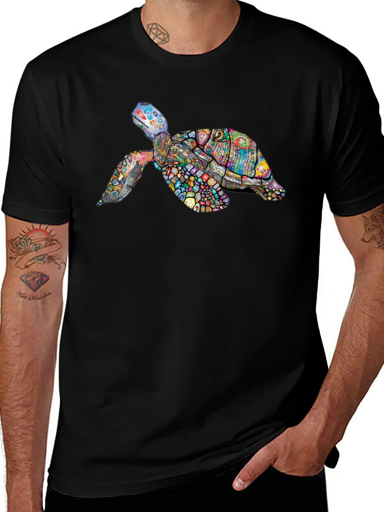 Turtle Graphic Tee - Black
