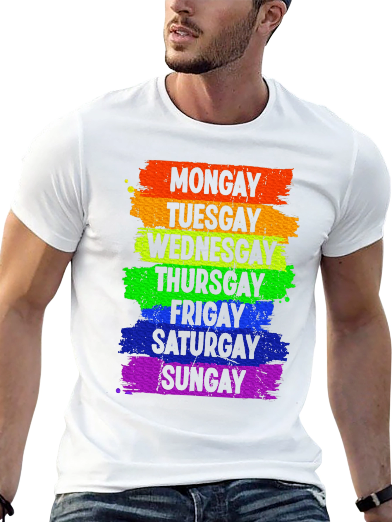 Gay Pride Days of the Week Rainbow T-Shirt