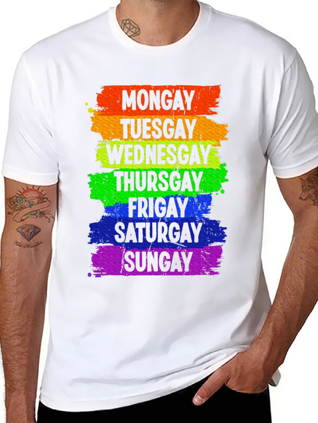 Gay Pride Days of the Week Rainbow T-Shirt