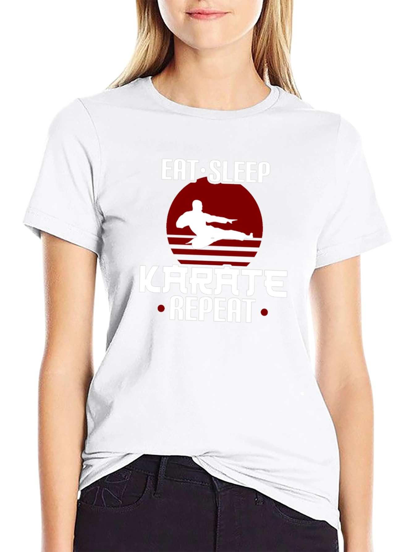 Eat Sleep Karate Repeat T-Shirt Martial Arts Tee