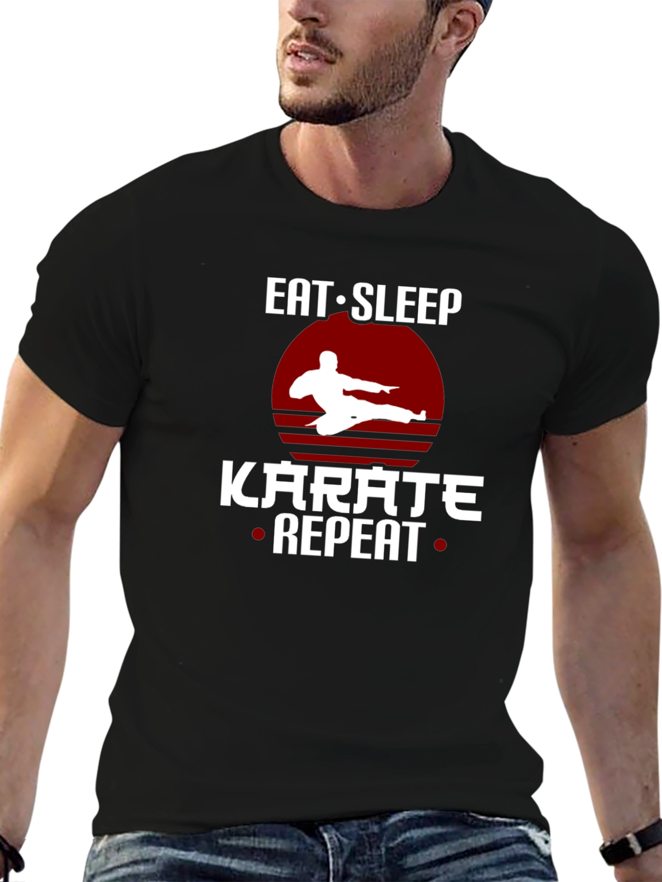 Eat Sleep Karate Repeat T-Shirt Martial Arts Tee