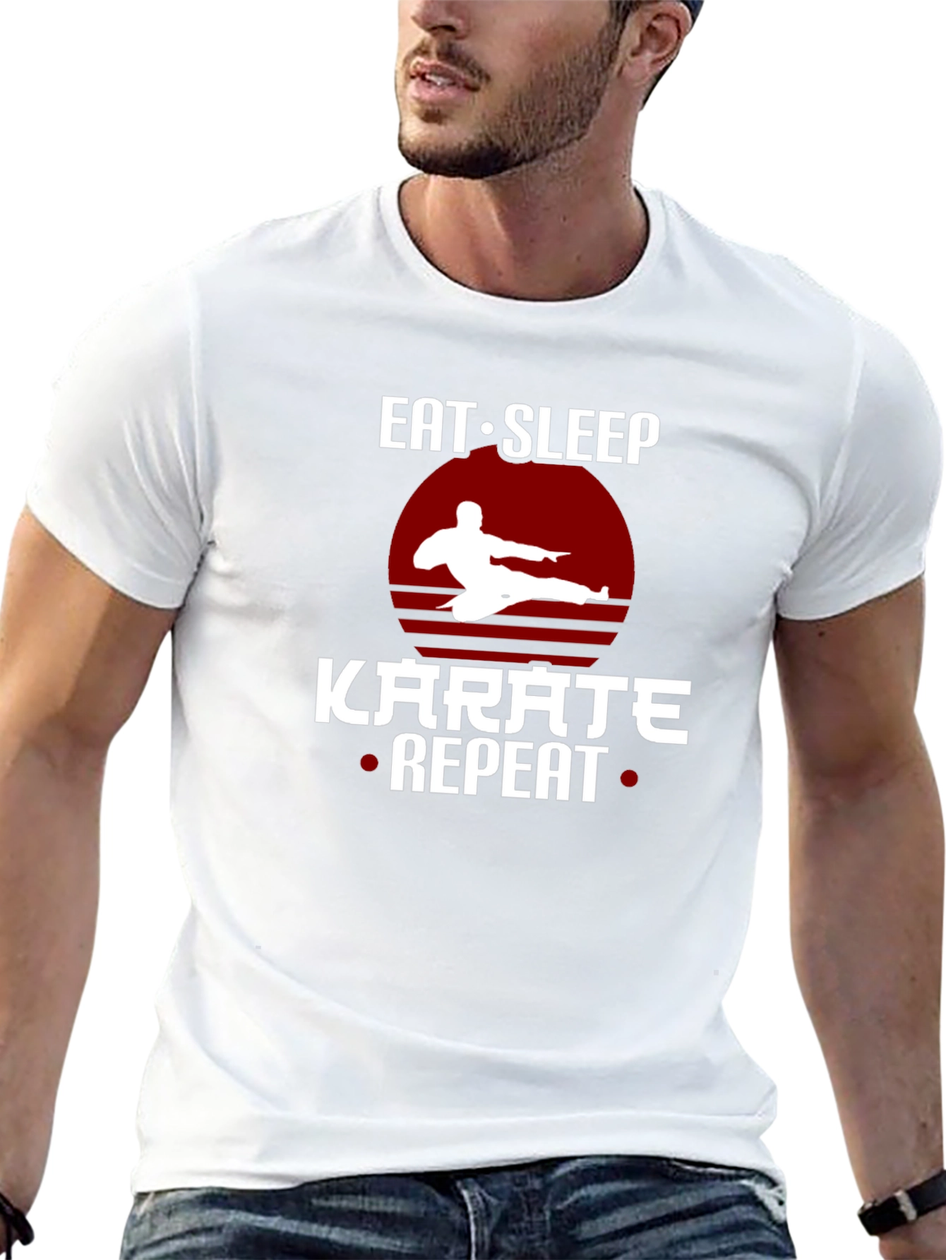 Eat Sleep Karate Repeat T-Shirt Martial Arts Tee