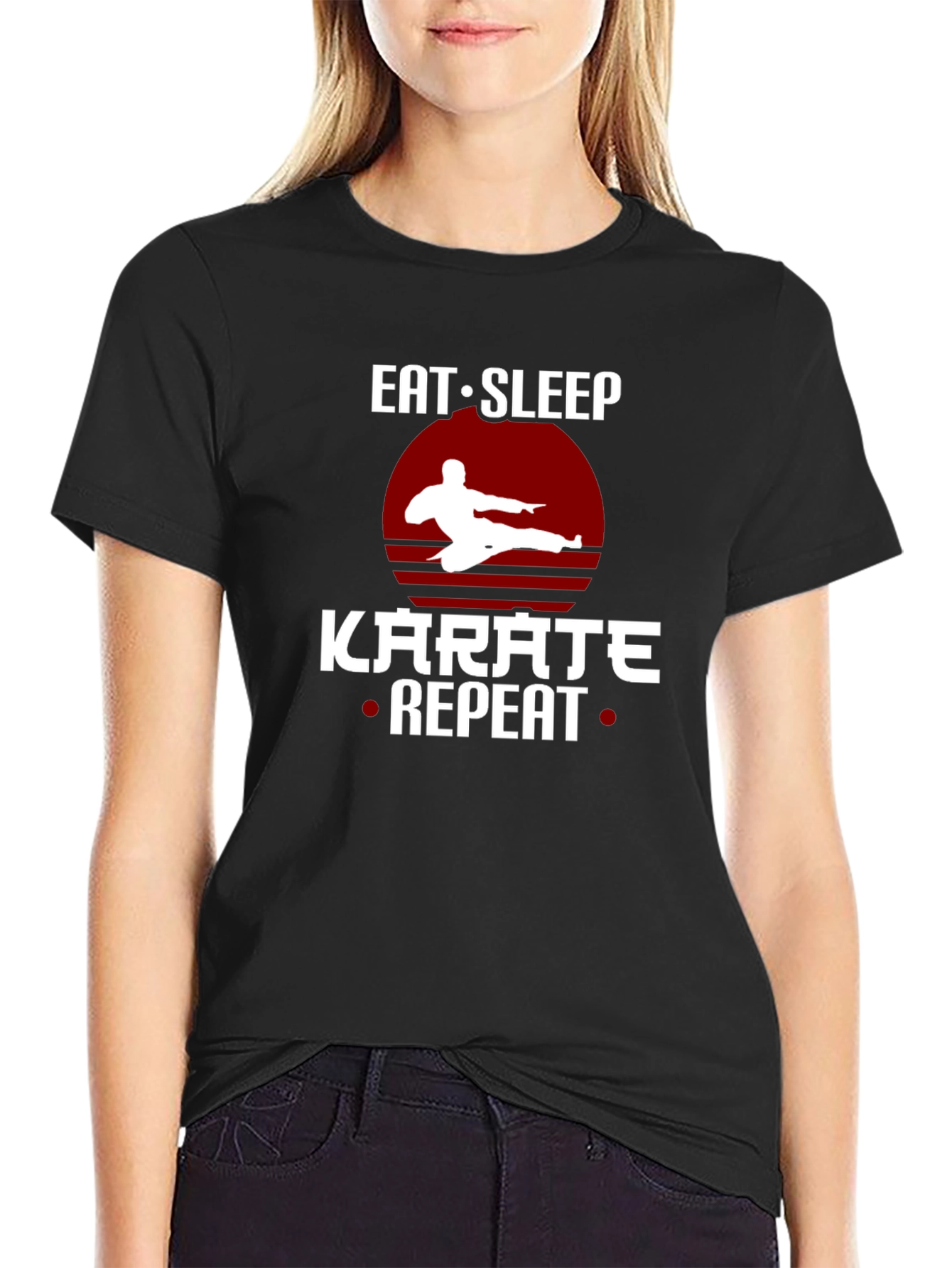 Eat Sleep Karate Repeat T-Shirt Martial Arts Tee