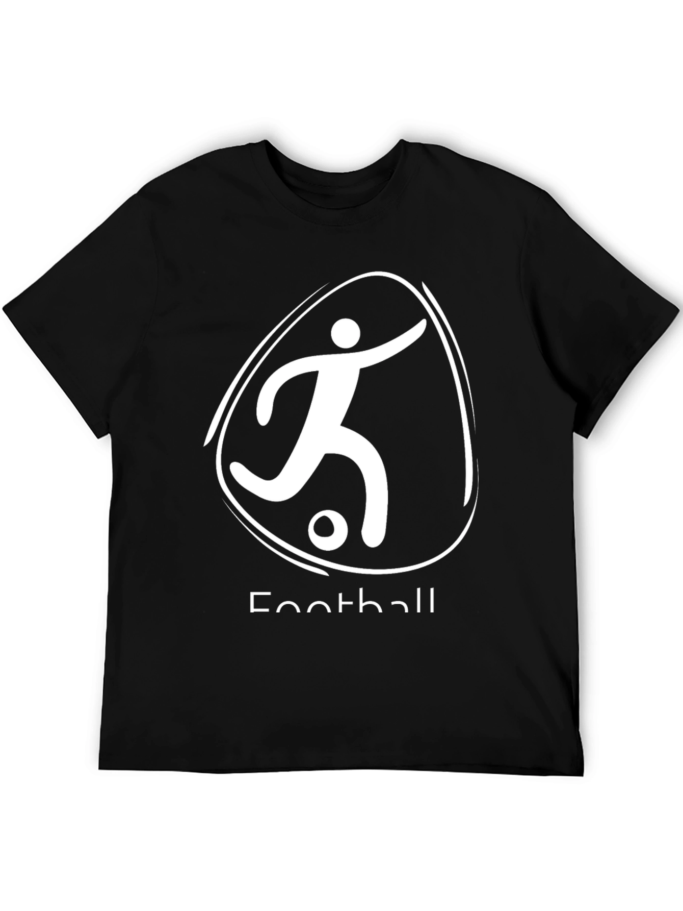 Black Football T-Shirt - Sporty Graphic Tee