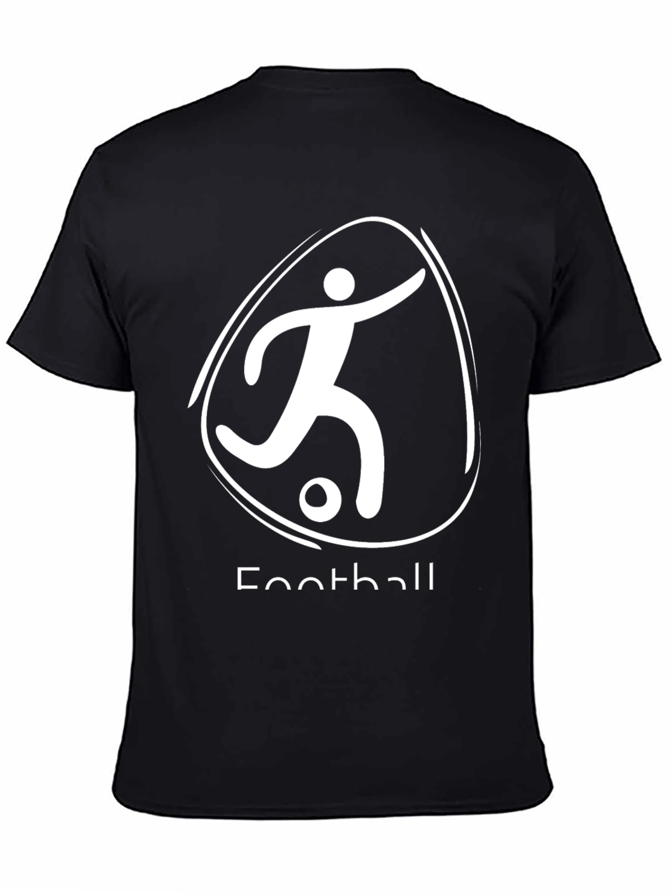 Black Football T-Shirt - Sporty Graphic Tee