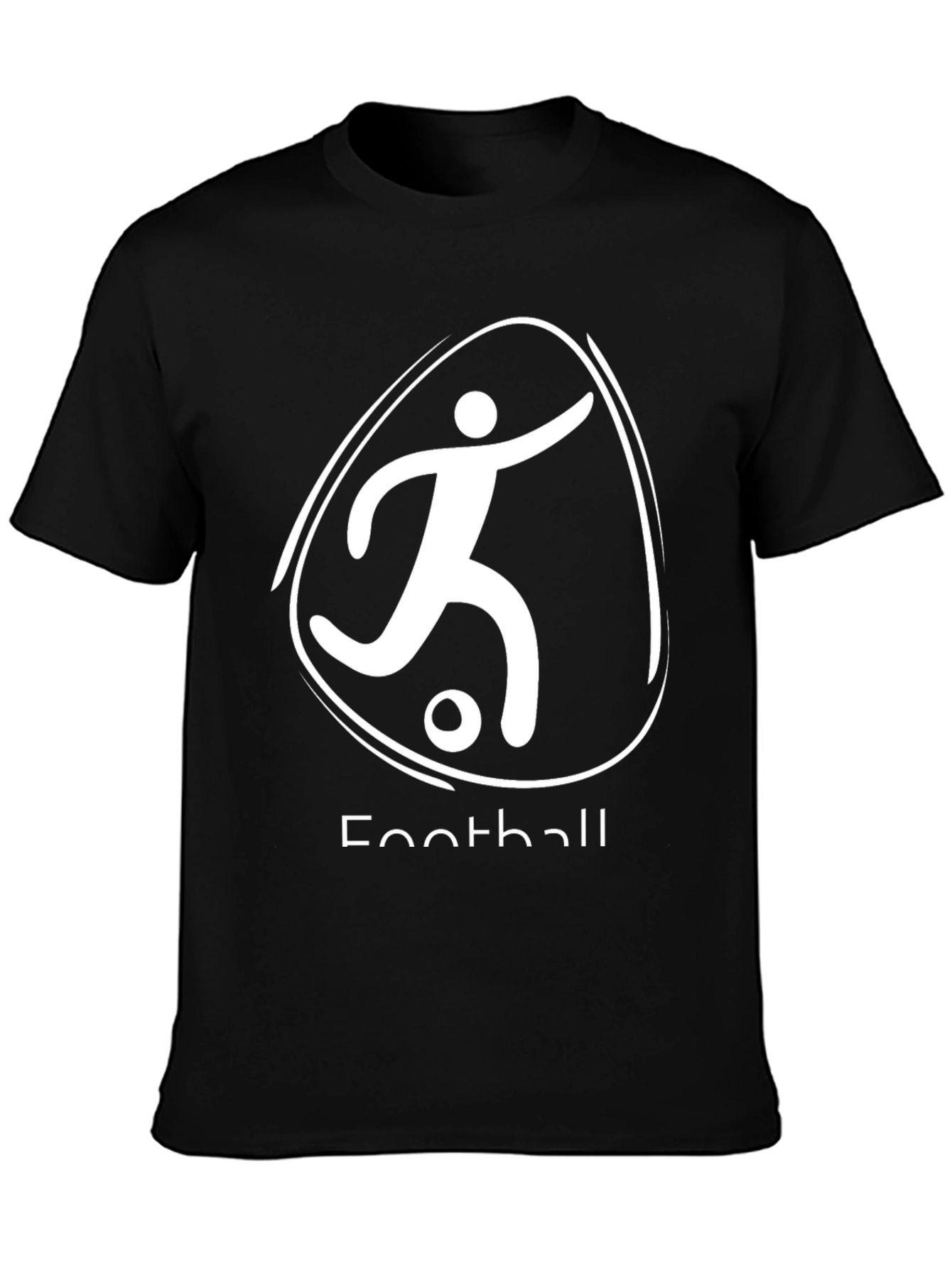 Black Football T-Shirt - Sporty Graphic Tee