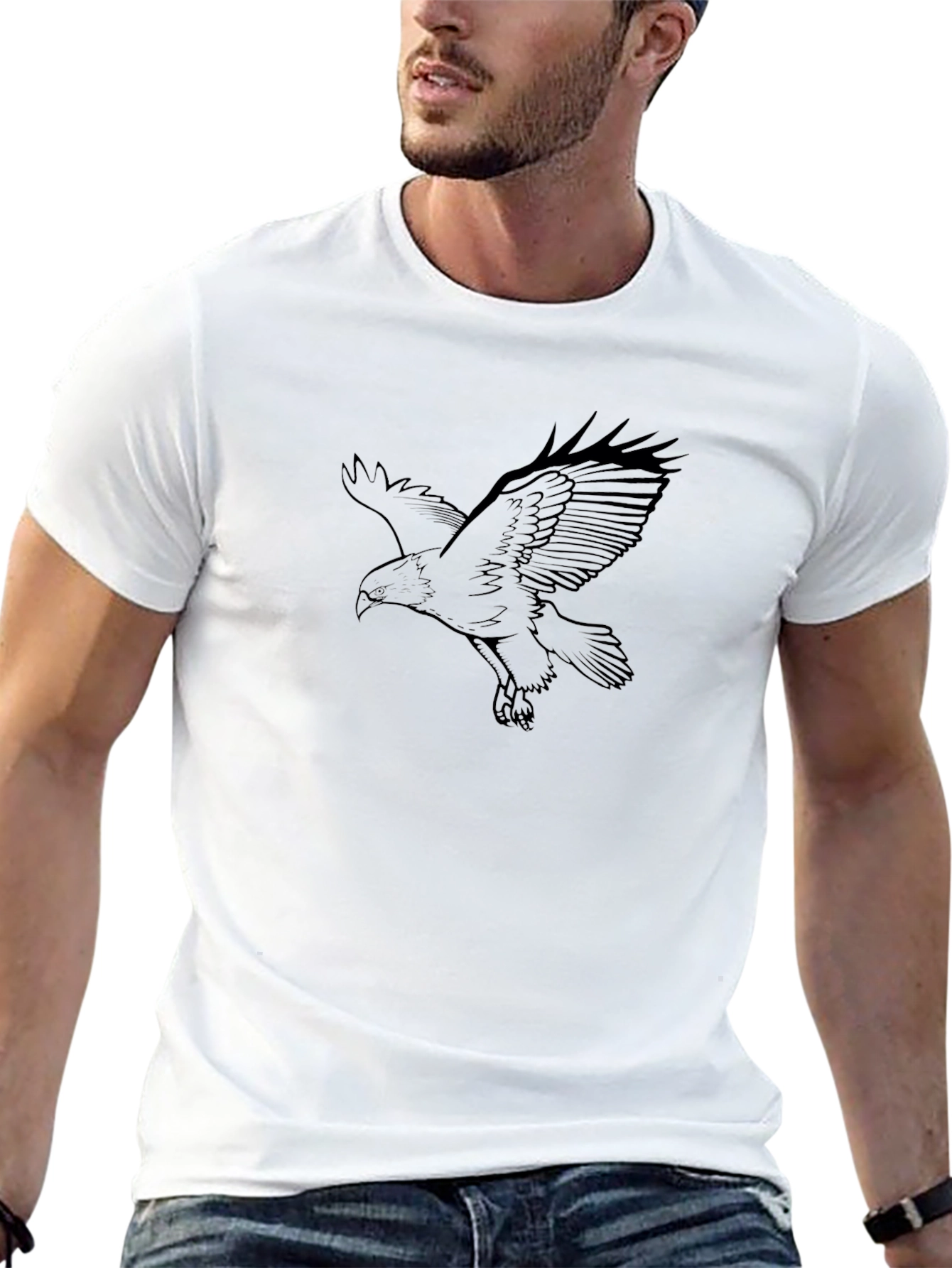 Black Eagle Graphic Tee - Mens Casual Shirt