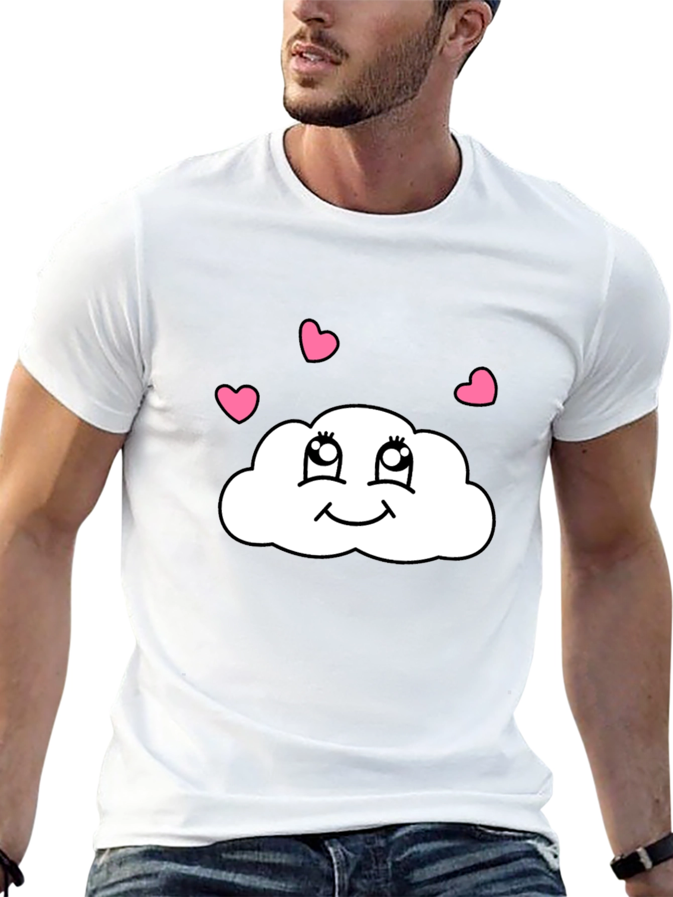 Cute Cloud Heart T-Shirt - Whimsical Graphic Tee