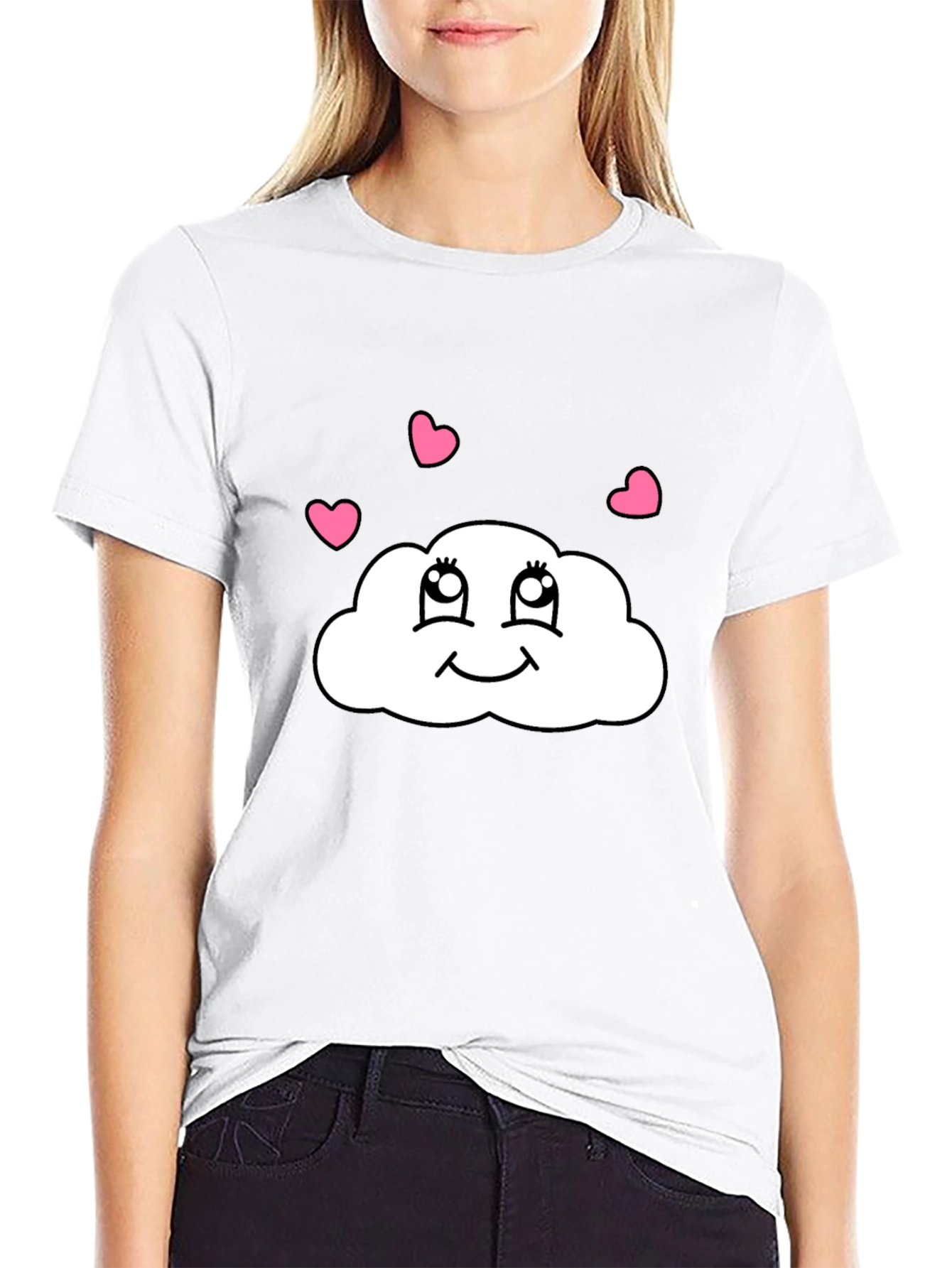 Cute Cloud Heart T-Shirt - Whimsical Graphic Tee
