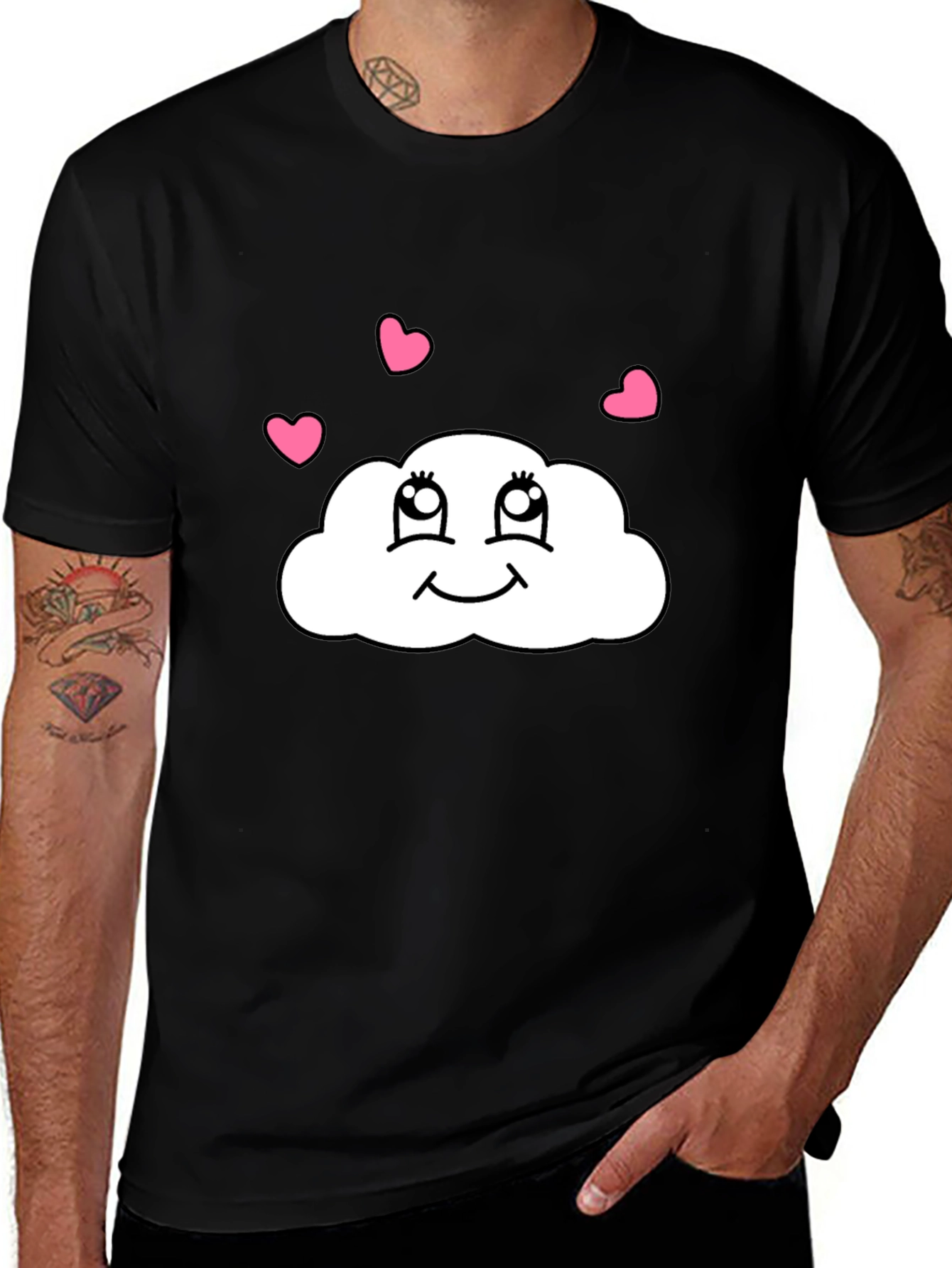 Cute Cloud Heart T-Shirt - Whimsical Graphic Tee