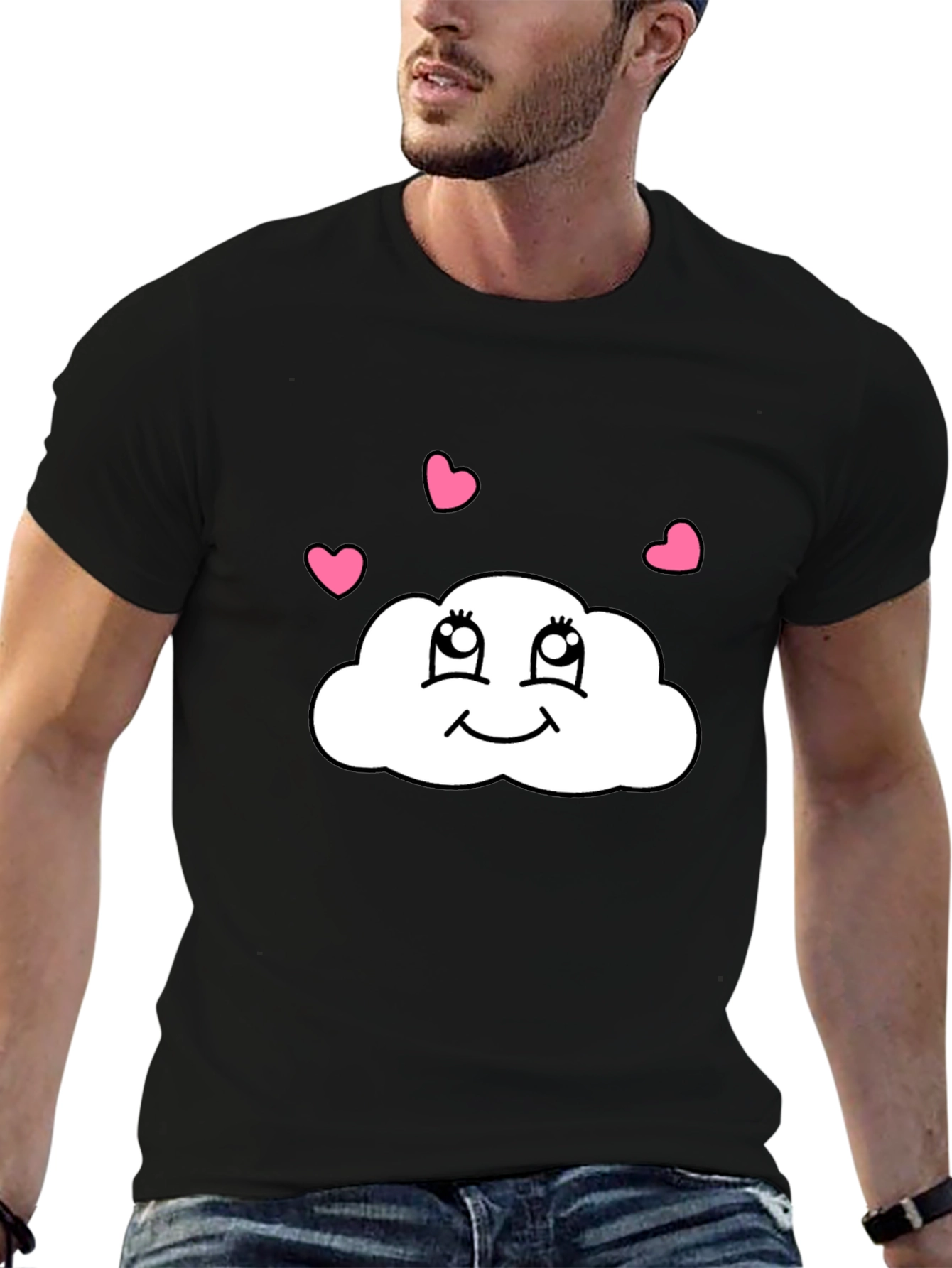 Cute Cloud Heart T-Shirt - Whimsical Graphic Tee