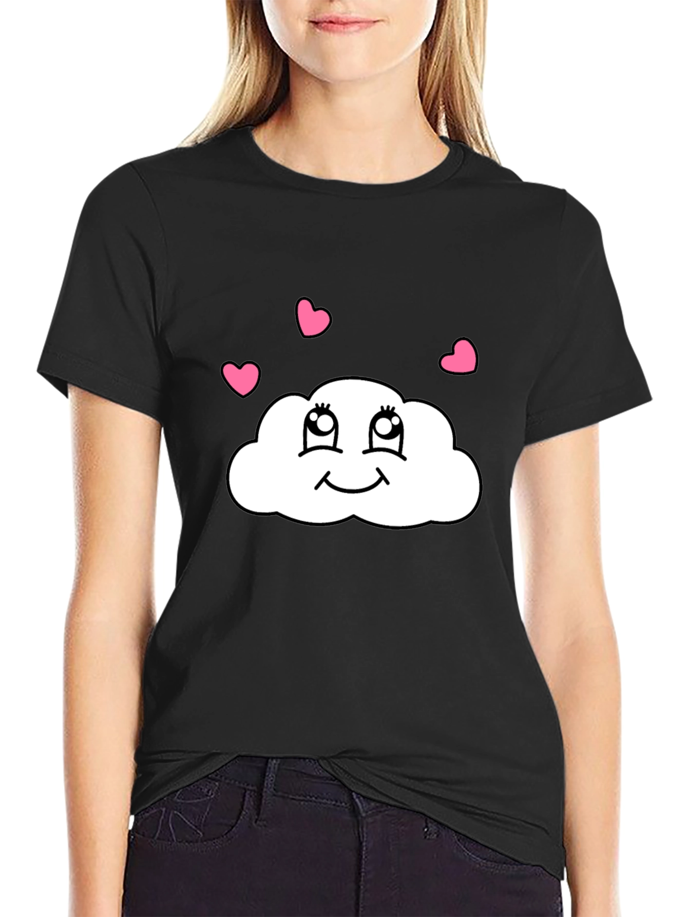 Cute Cloud Heart T-Shirt - Whimsical Graphic Tee