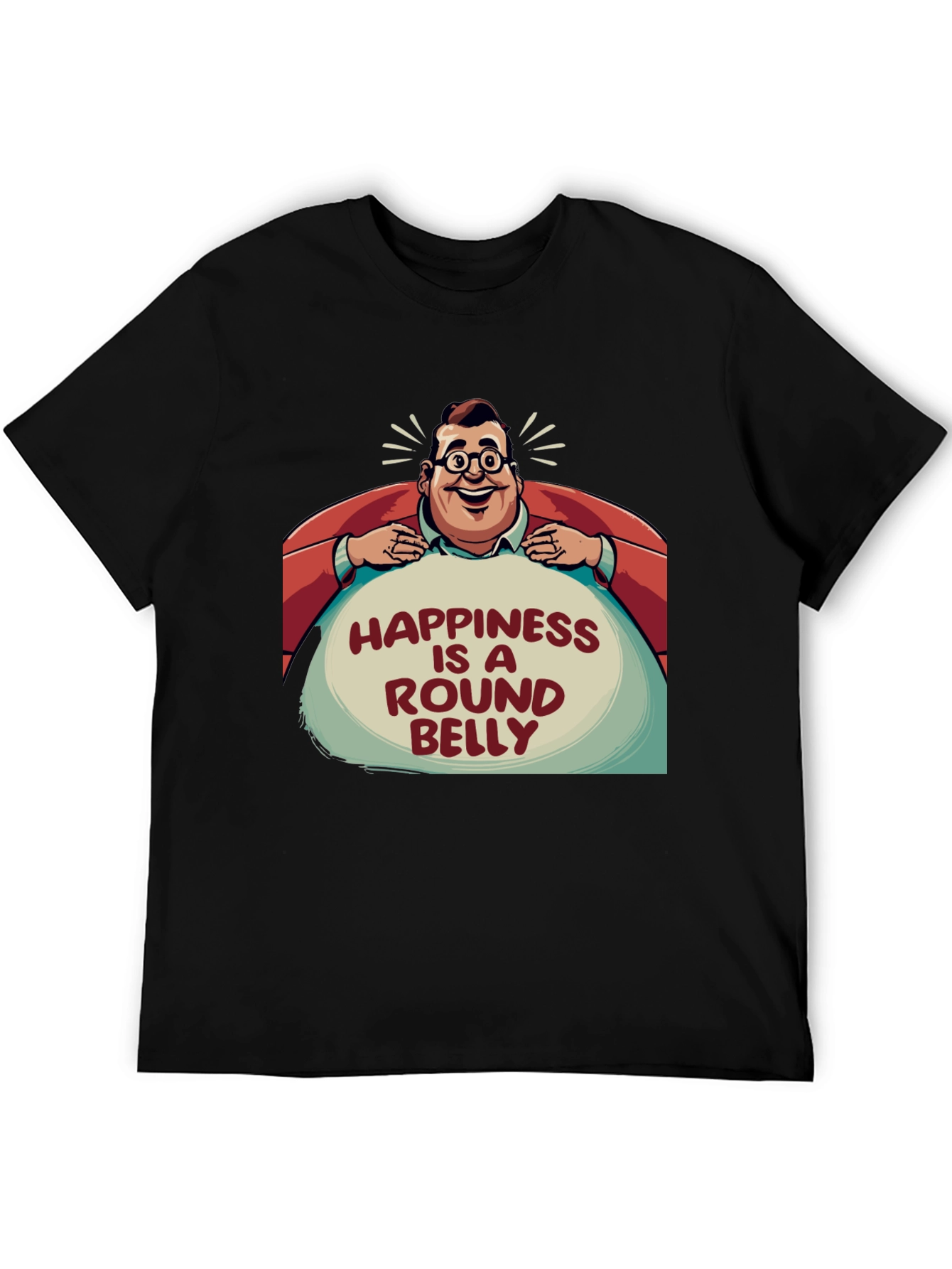 Happiness is a Round Belly Graphic T-Shirt