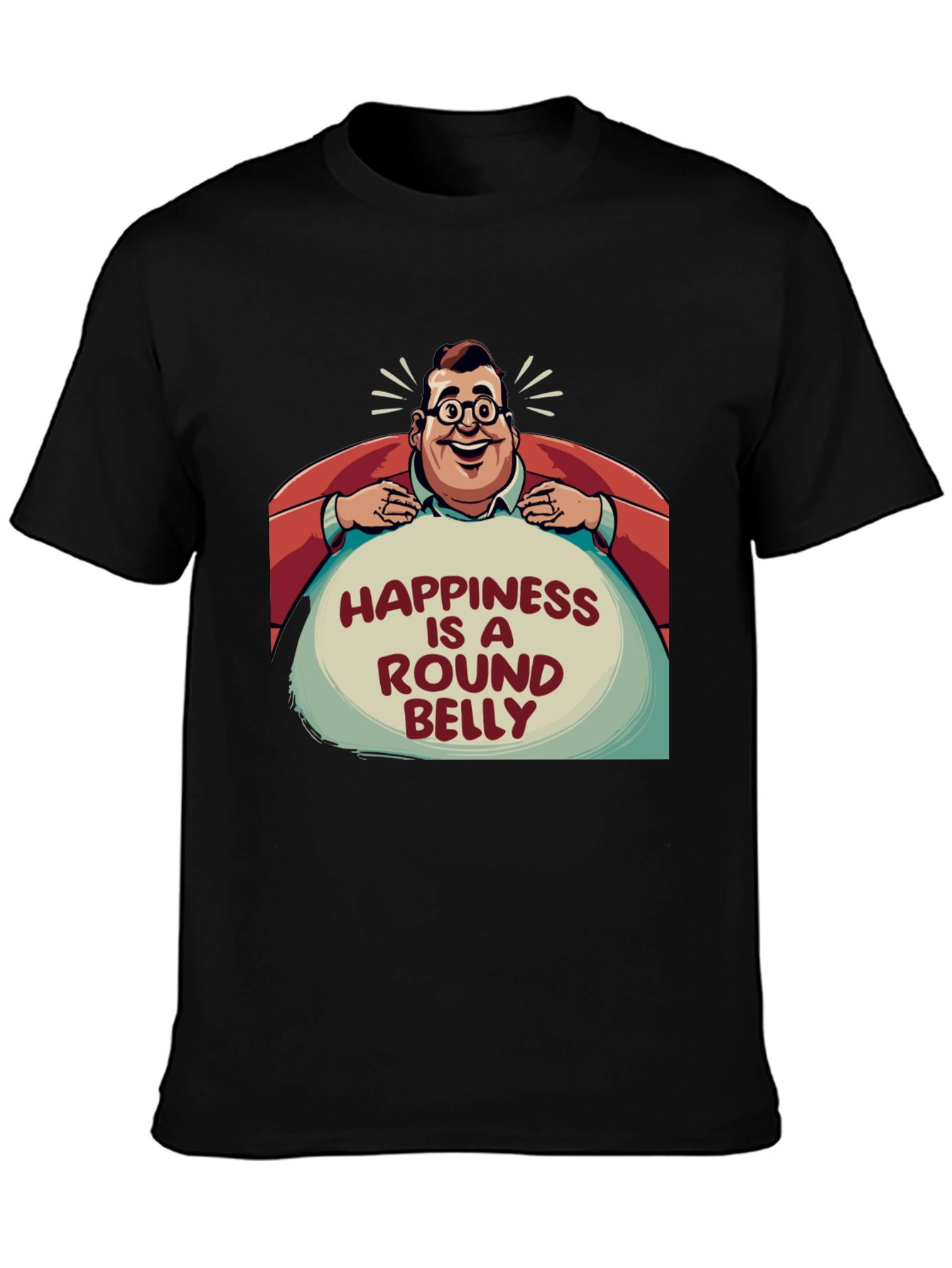 Happiness is a Round Belly Graphic T-Shirt