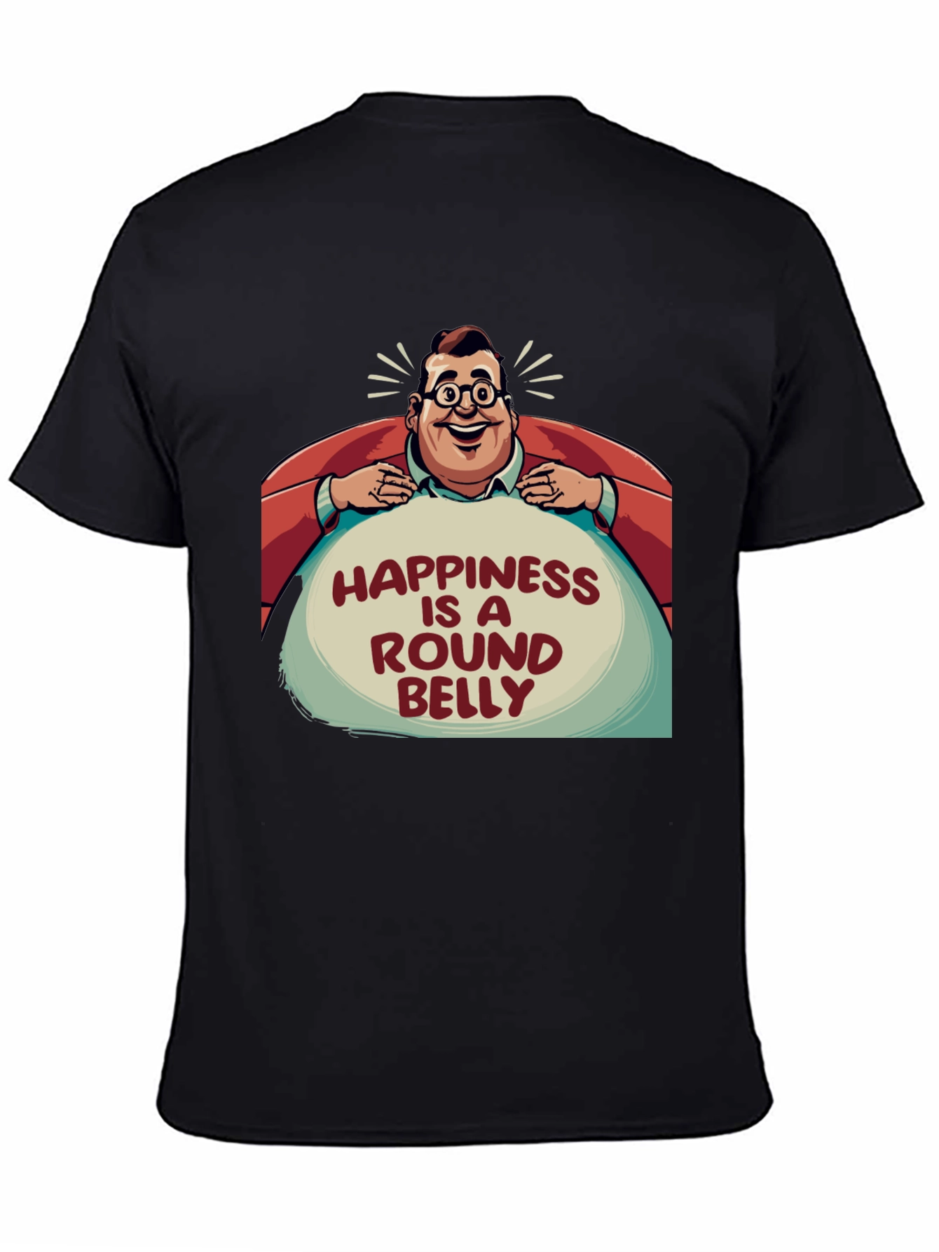 Happiness is a Round Belly Graphic T-Shirt
