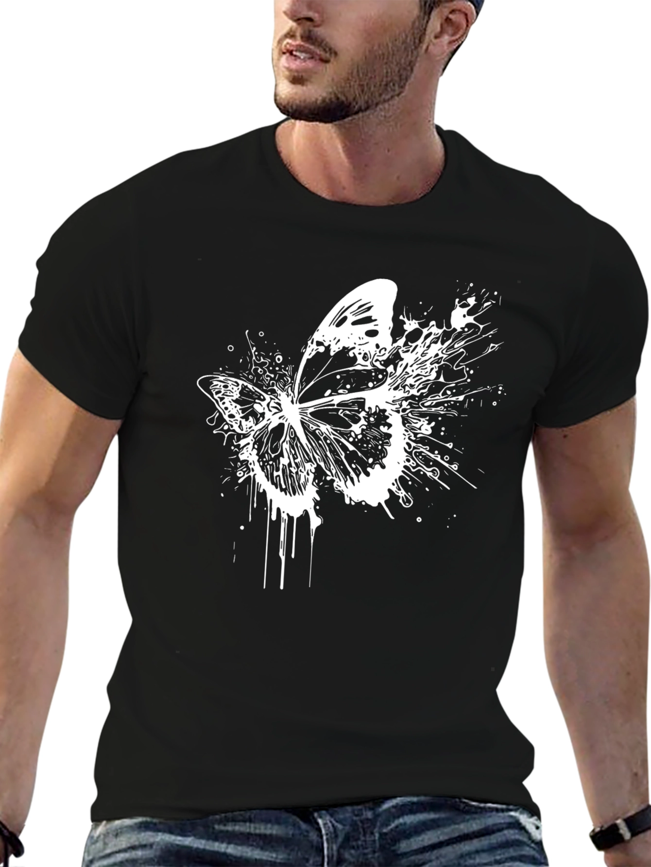 Butterfly Splash T-Shirt - Black Graphic Tee