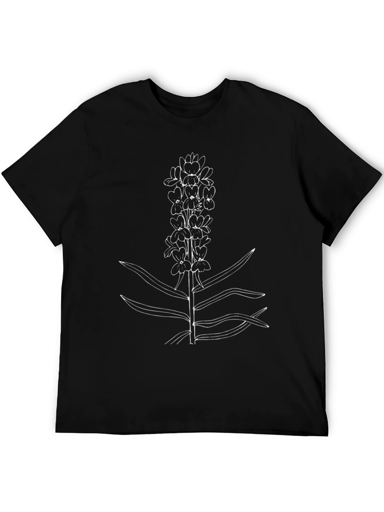 Botanical Sketch T-Shirt - Black Casual Tee
