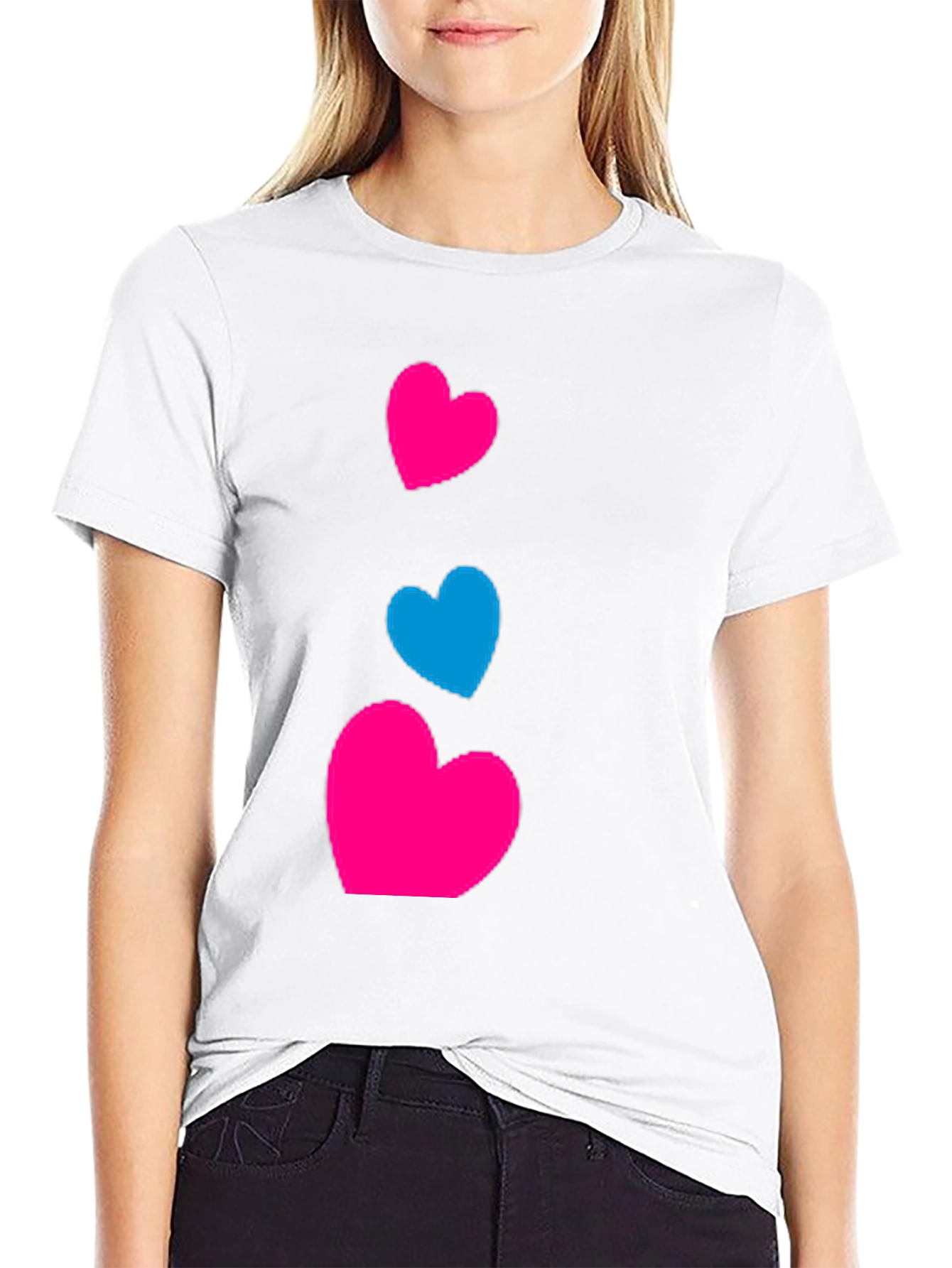Heart Graphic Tee - Casual Black T-Shirt