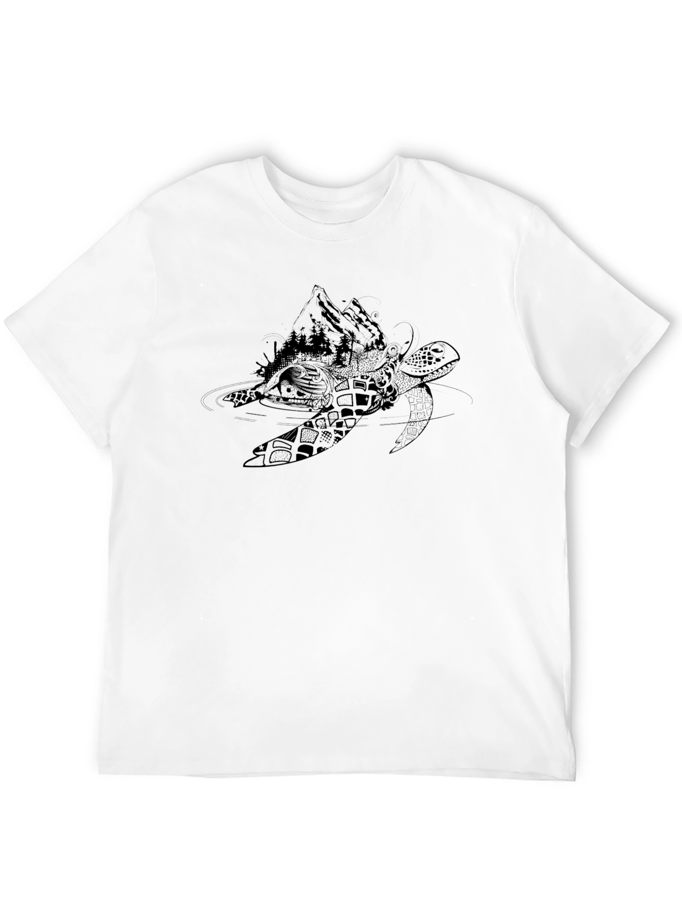 Black Turtle Graphic Tee - Nature Inspired Design