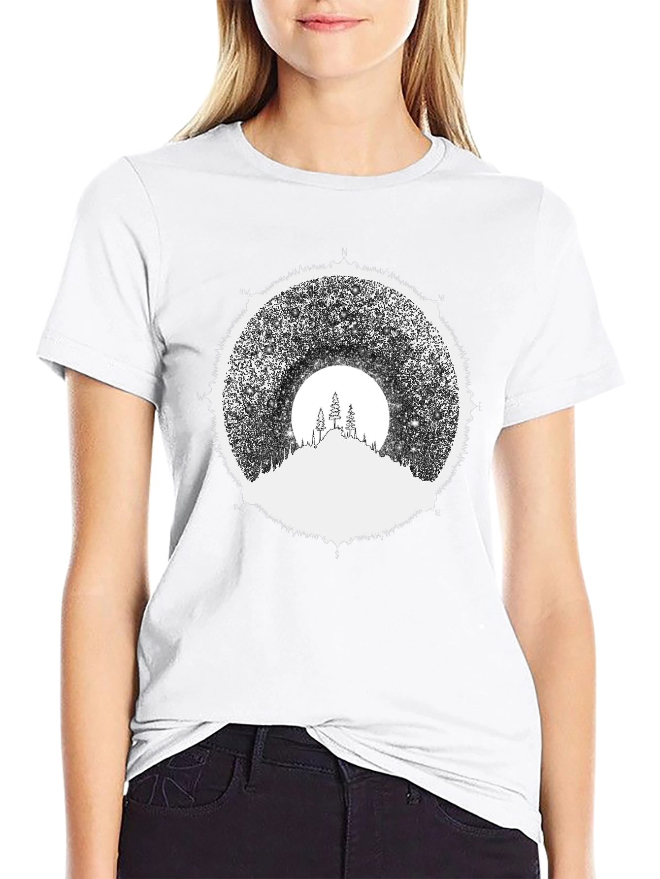 Stargazer Mountain Tee - Black Graphic T-Shirt