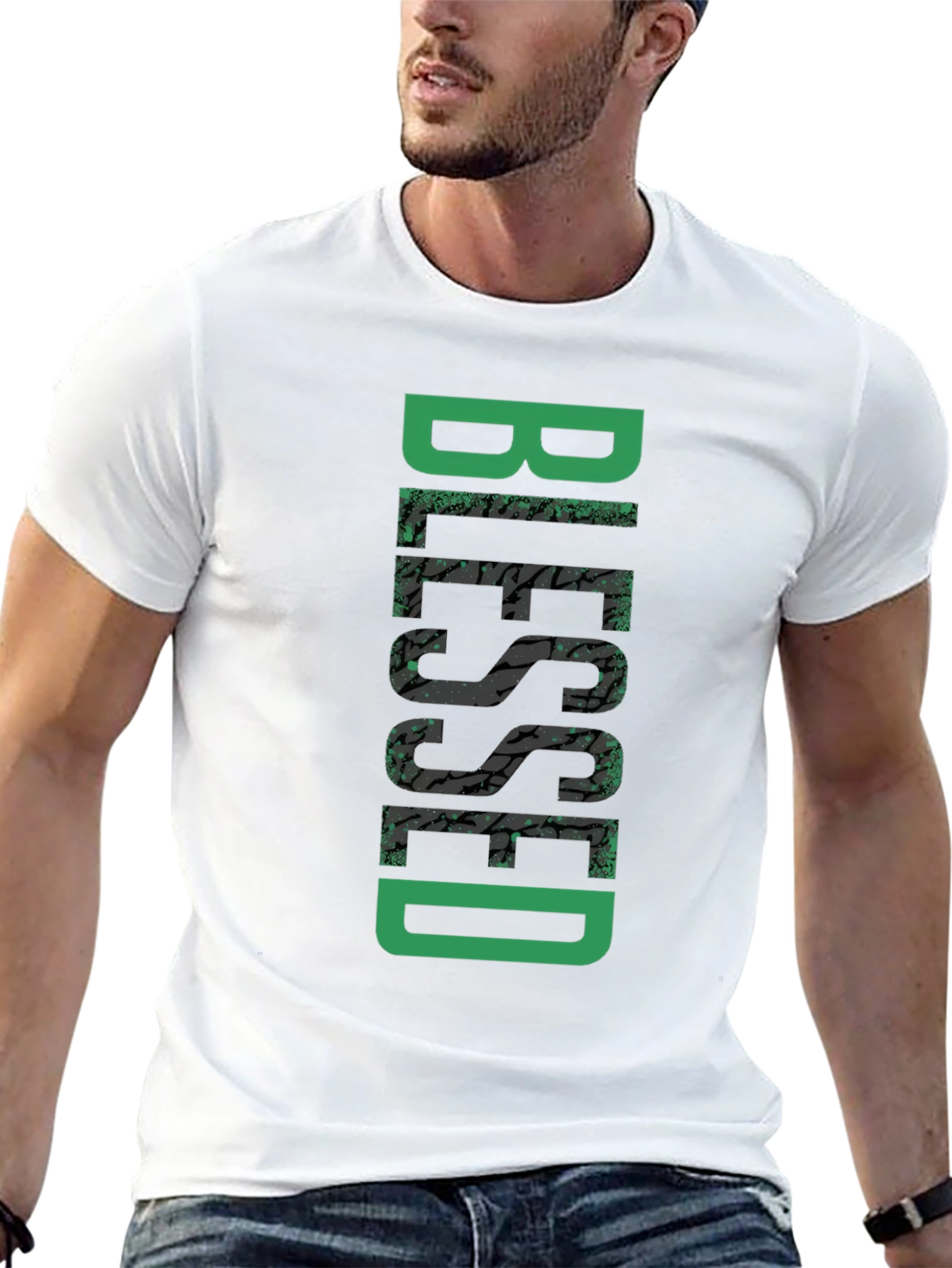 Blessed Graphic Tee - Black Cotton Casual Wear