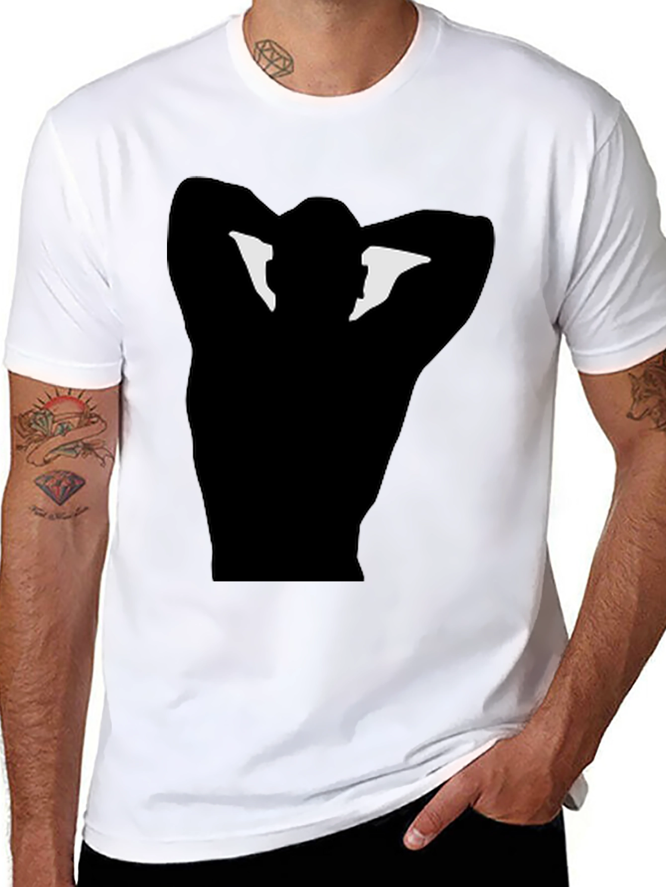 Black Graphic Tee - Man Silhouette