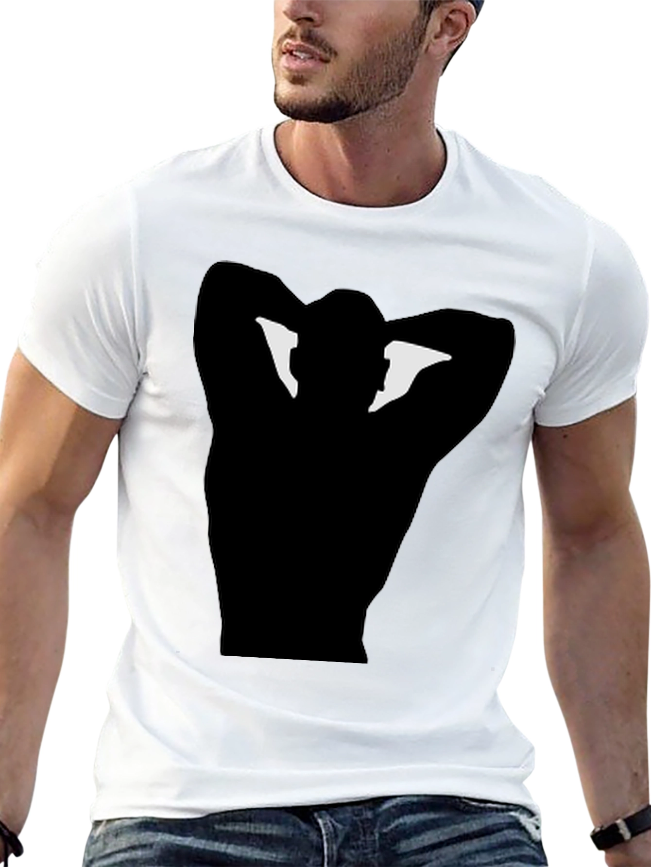 Black Graphic Tee - Man Silhouette