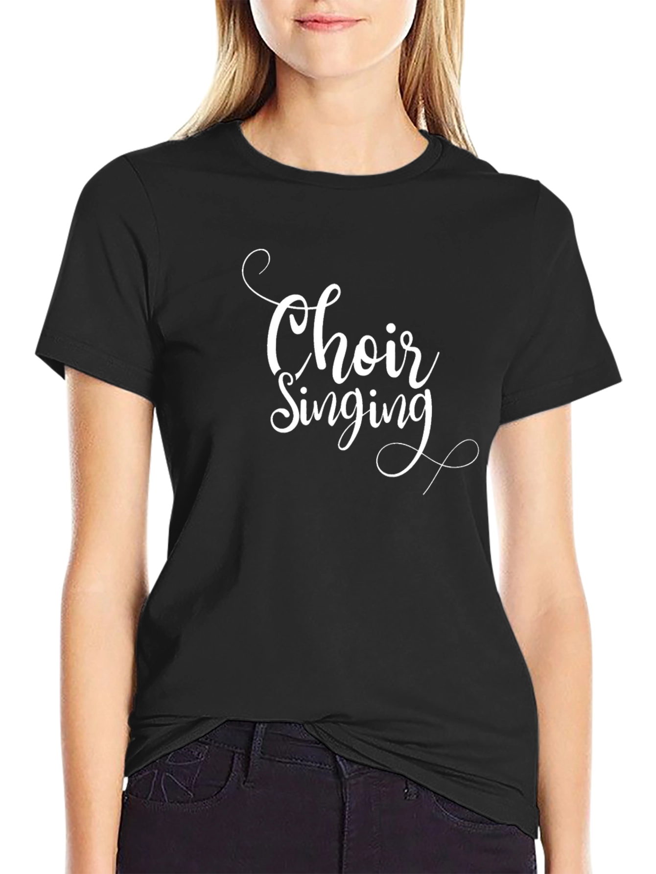 Choir Singing Black T-Shirt