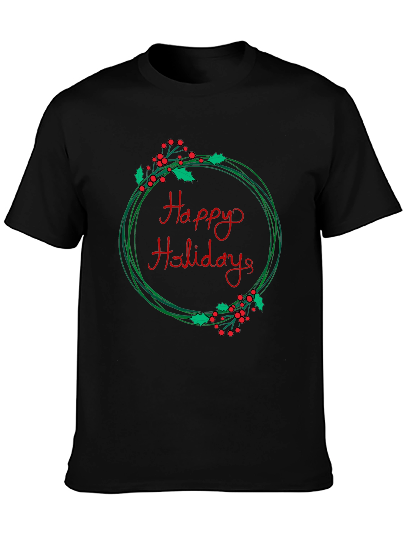 Happy Holidays Wreath Graphic Tee