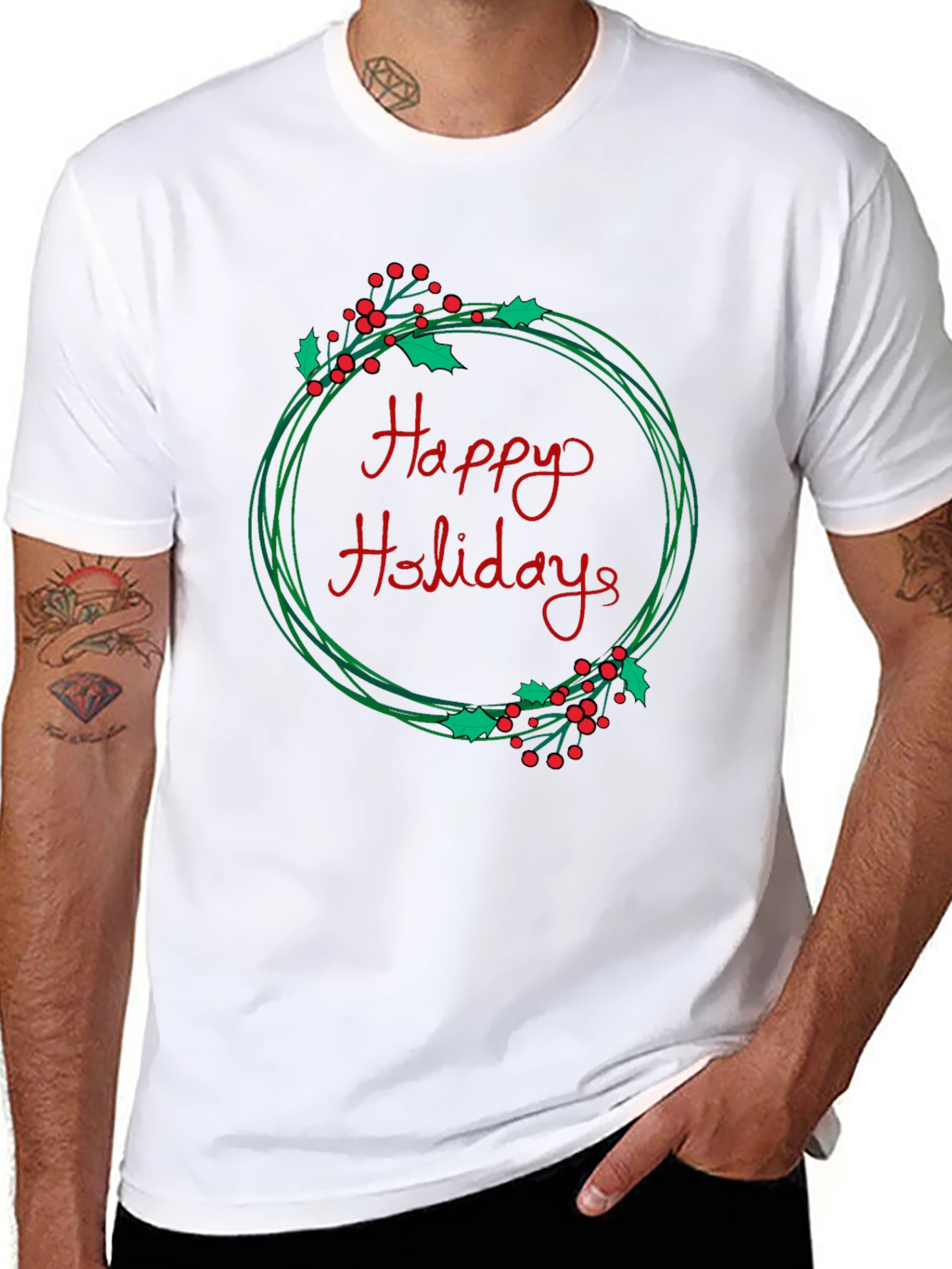 Happy Holidays Wreath Graphic Tee