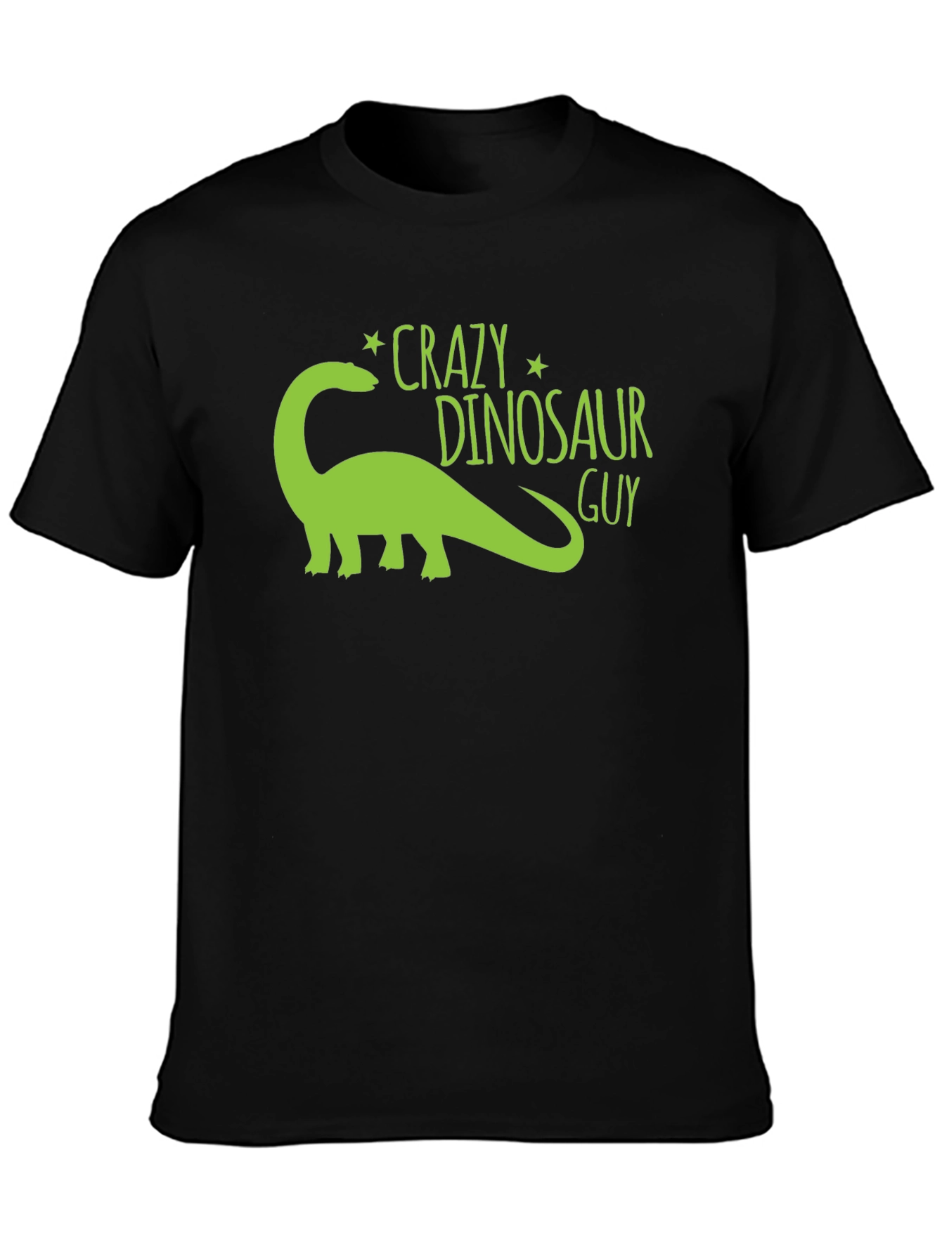 Crazy Dinosaur Guy Black Graphic Tee