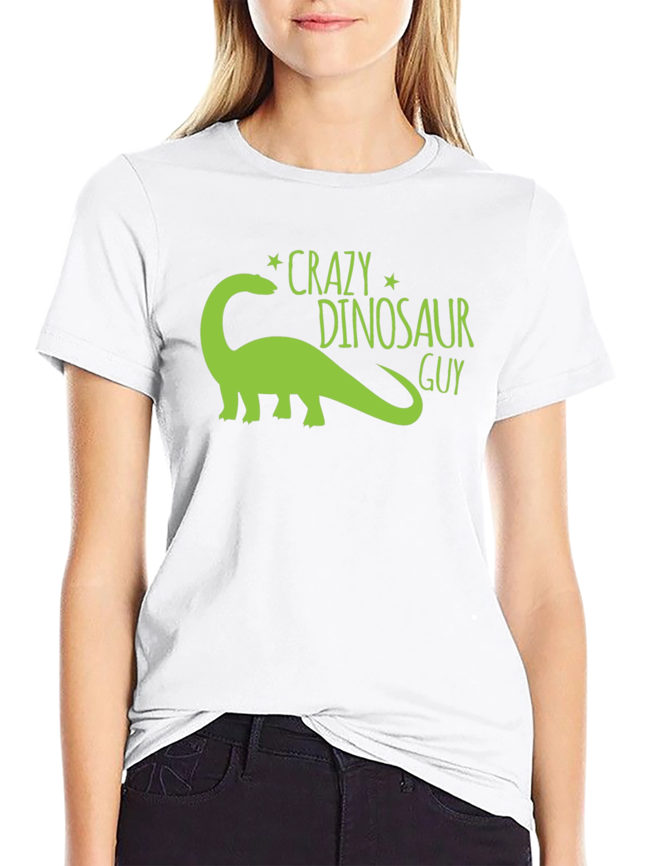 Crazy Dinosaur Guy Black Graphic Tee
