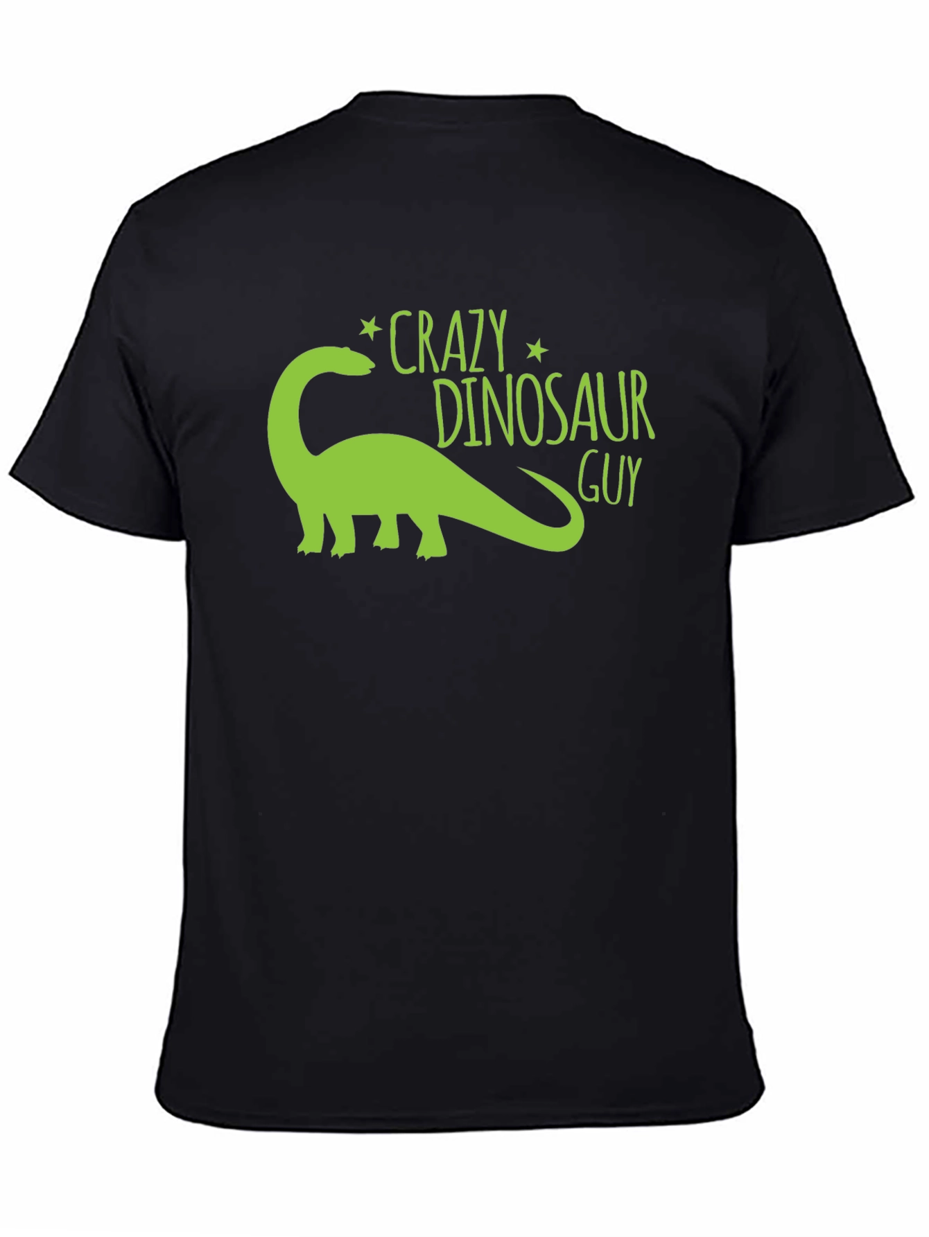 Crazy Dinosaur Guy Black Graphic Tee