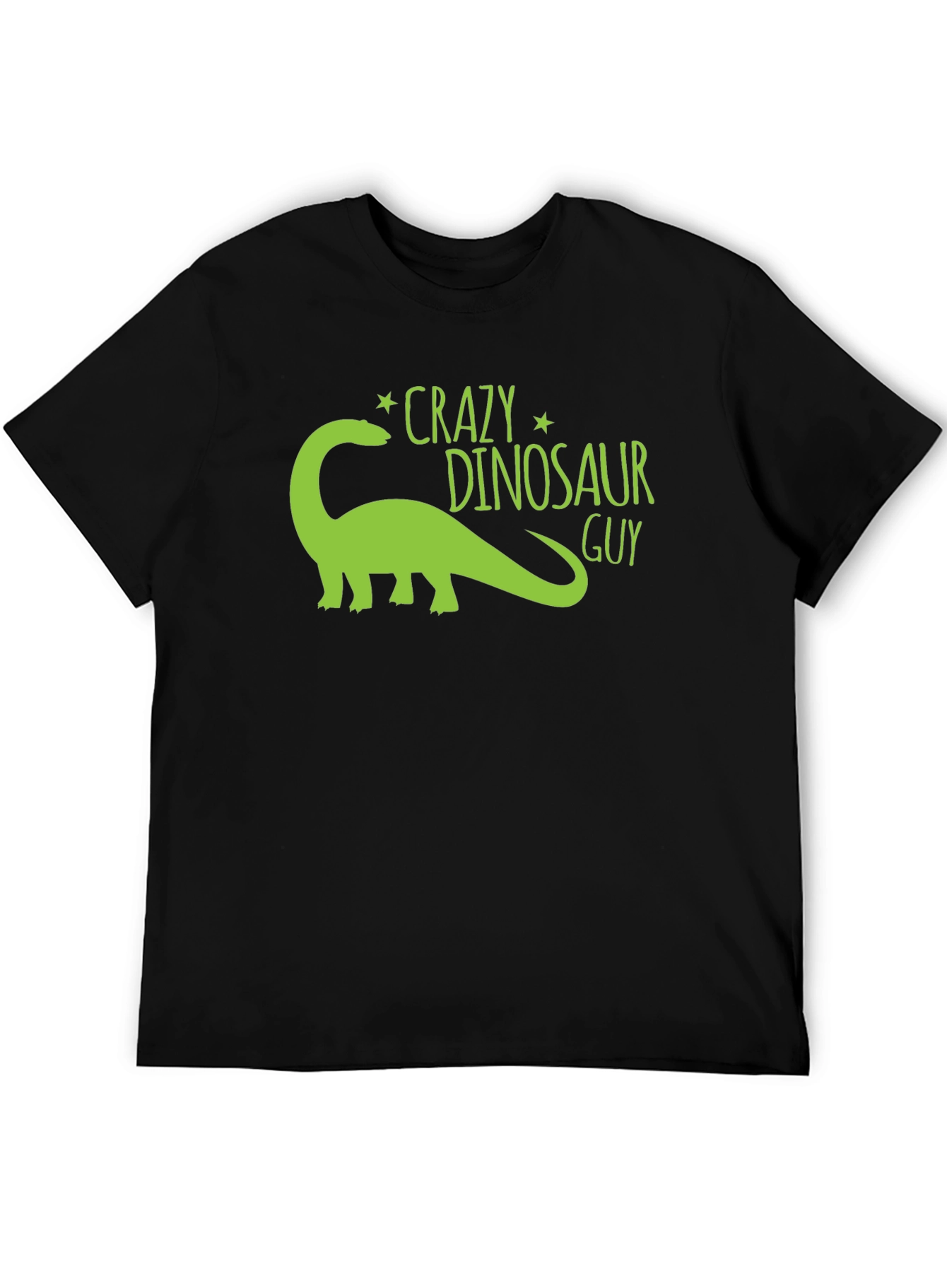 Crazy Dinosaur Guy Black Graphic Tee