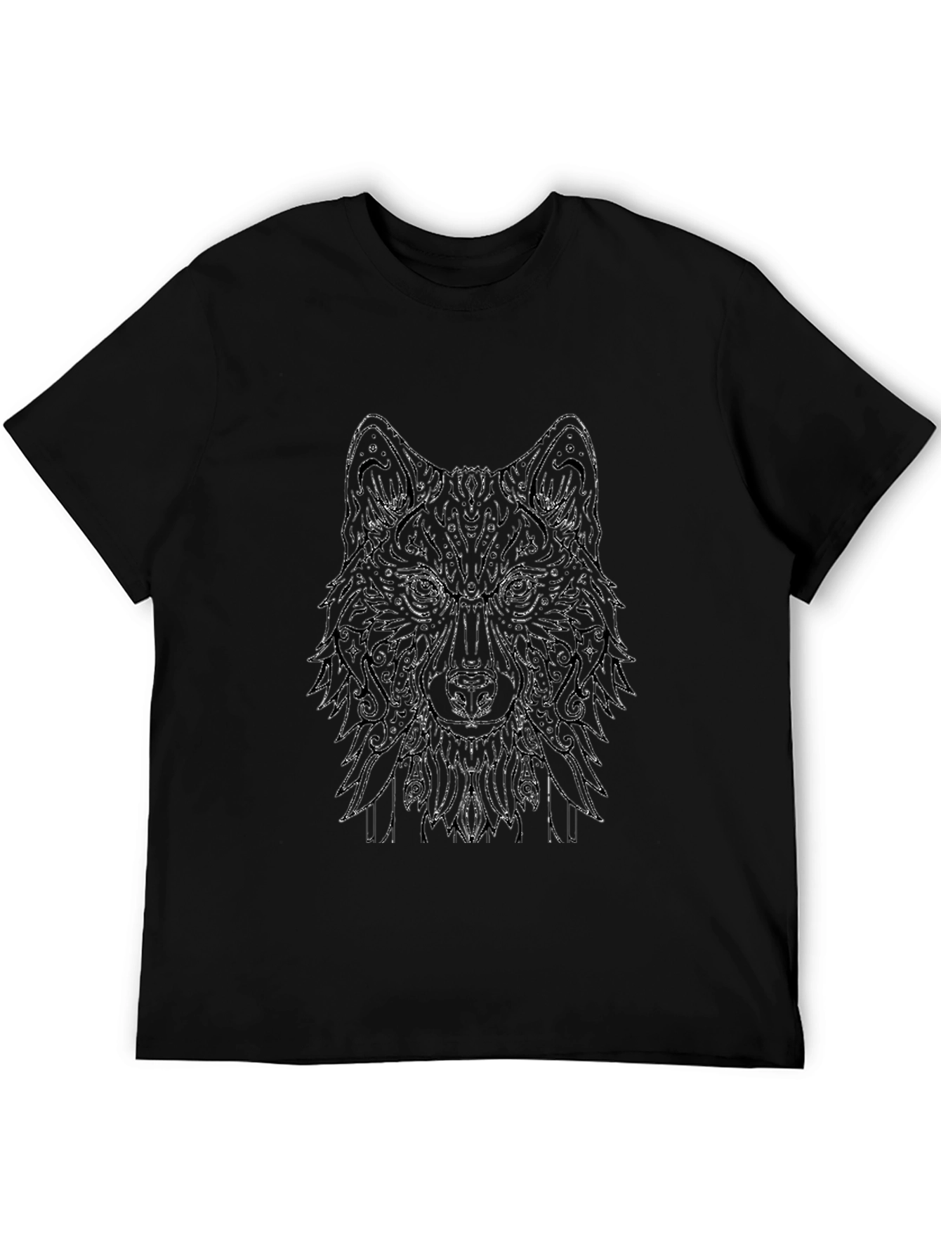 Wolf Graphic Black T-Shirt - Stylish Mens Tee
