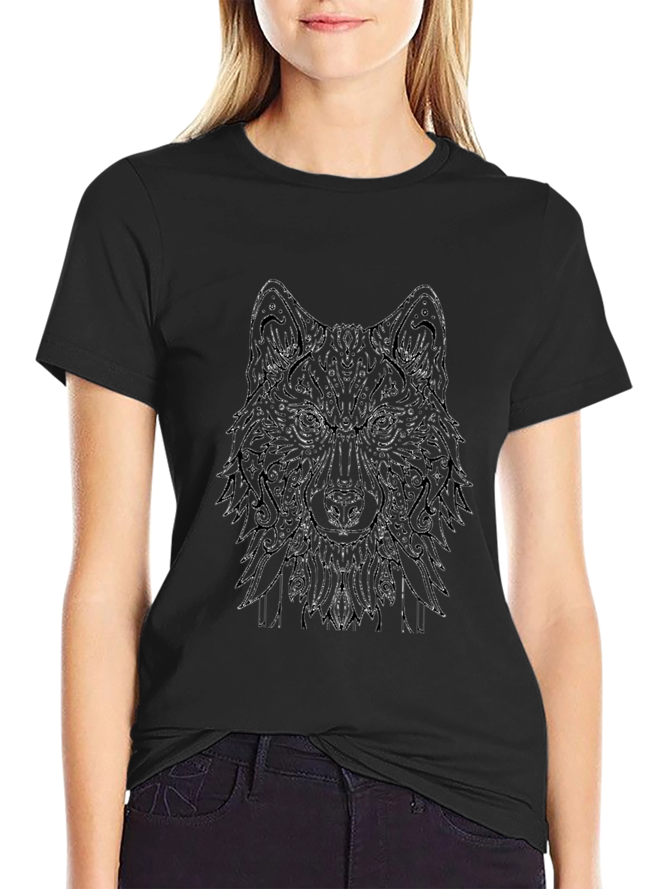 Wolf Graphic Black T-Shirt - Stylish Mens Tee