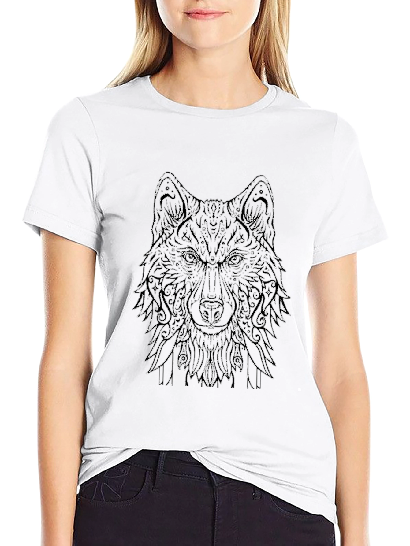 Wolf Graphic Black T-Shirt - Stylish Mens Tee