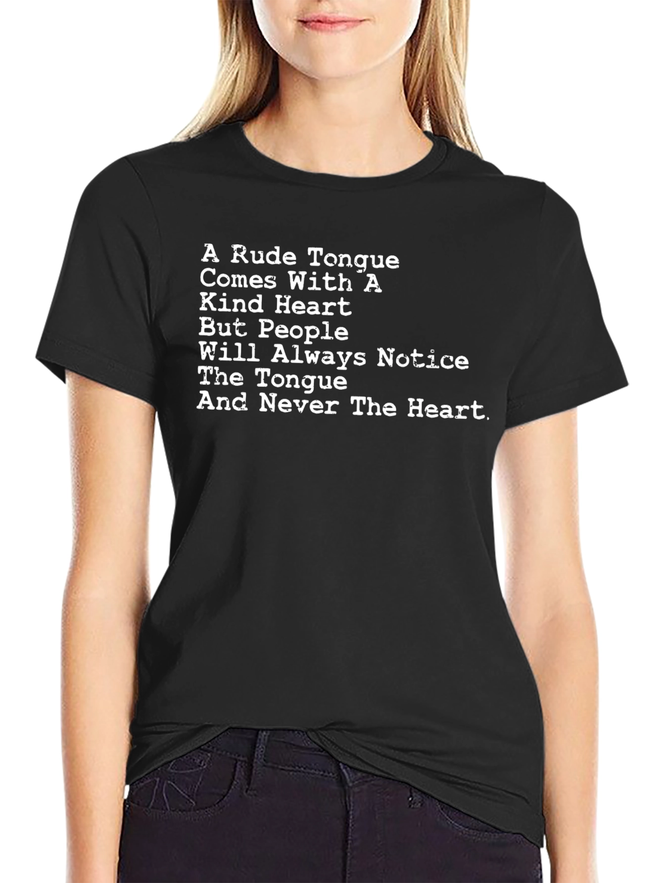 Kind Heart Tongue T-Shirt - Cotton Blend Tee