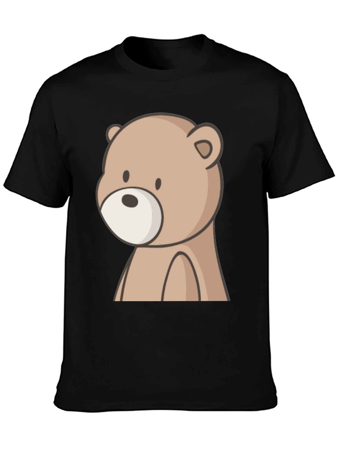 Cute Bear Graphic Black T-Shirt
