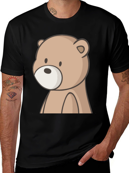 Cute Bear Graphic Black T-Shirt