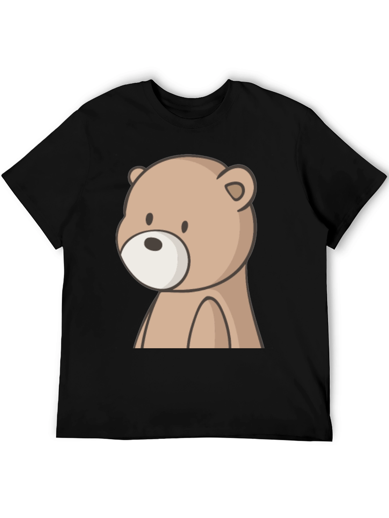 Cute Bear Graphic Black T-Shirt