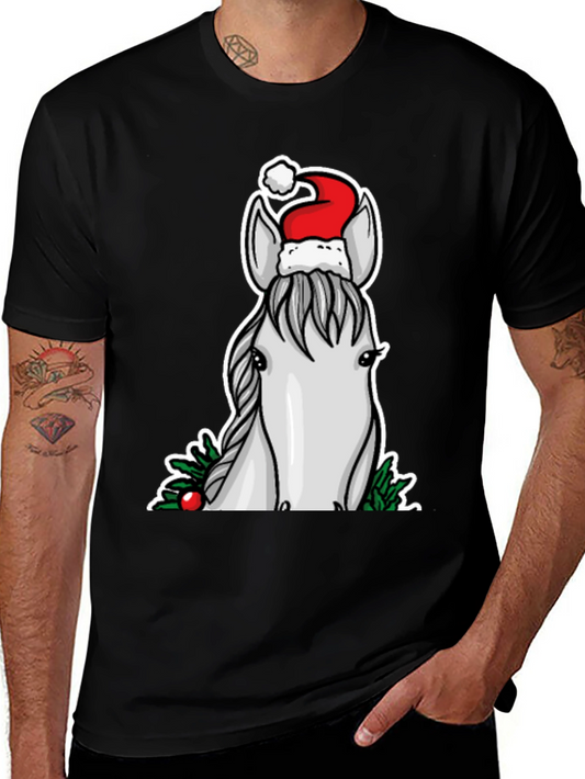 Festive Horse Graphic Tee - Holiday Cheer